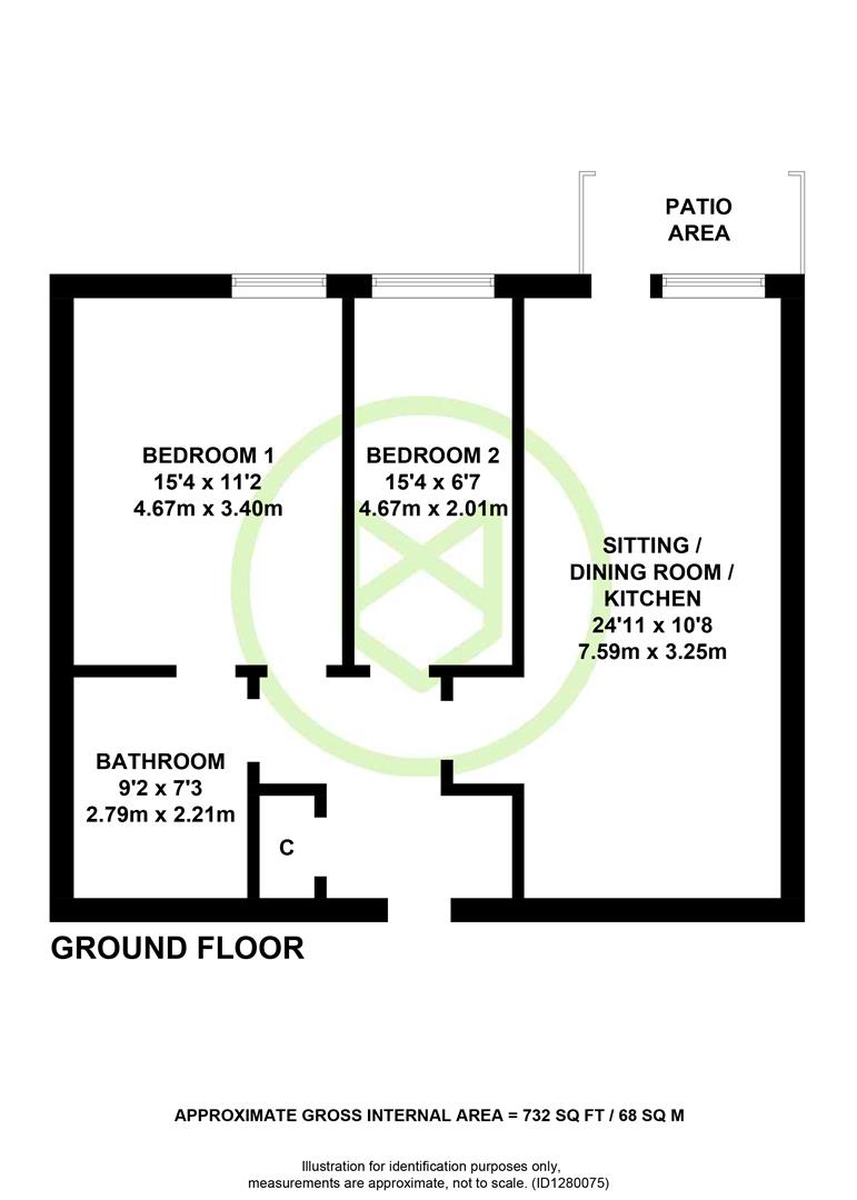 Flat 1 Nightingale Lodge, Great Well Drive, Romsey floorplan