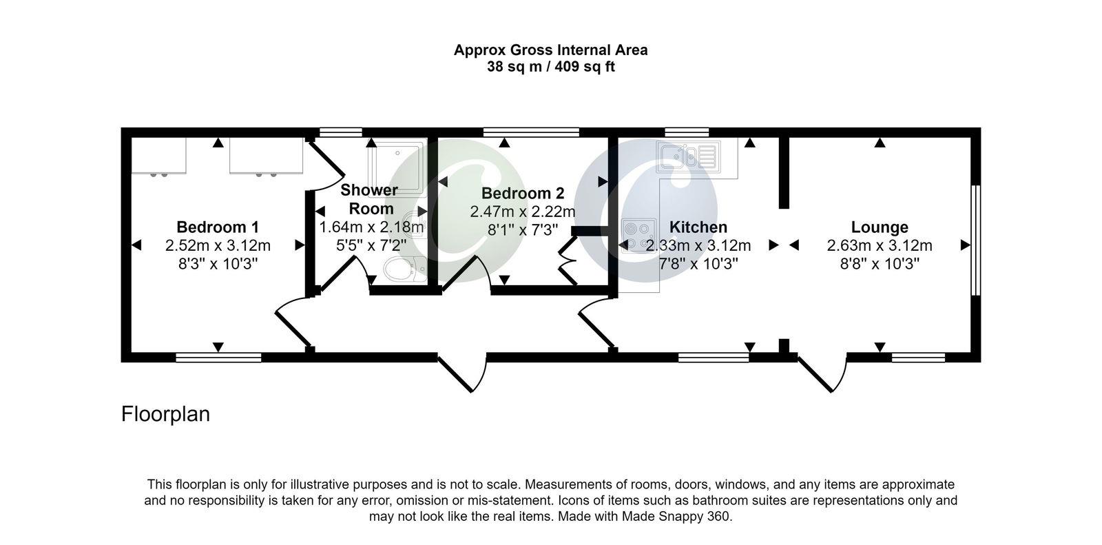 81 Lower Lodge Park Home, Rugeley Road, Rugeley floorplan