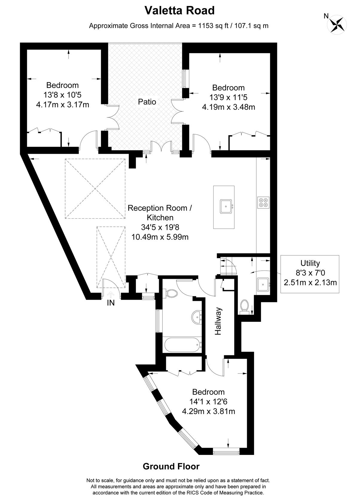 3 Bedrooms Flat to rent in Valetta Road, London W3