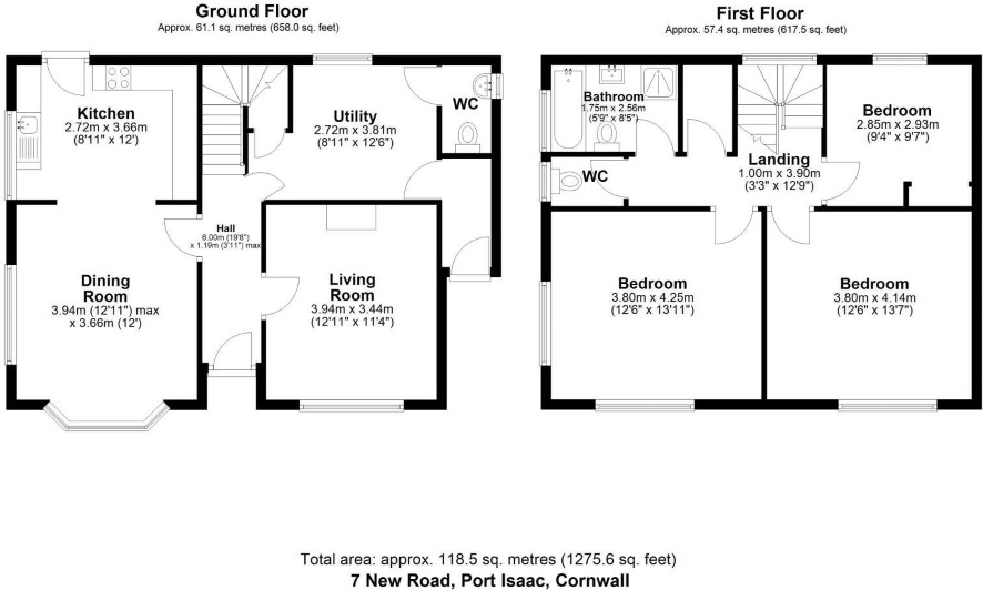 7 New Road, Port Isaac floorplan