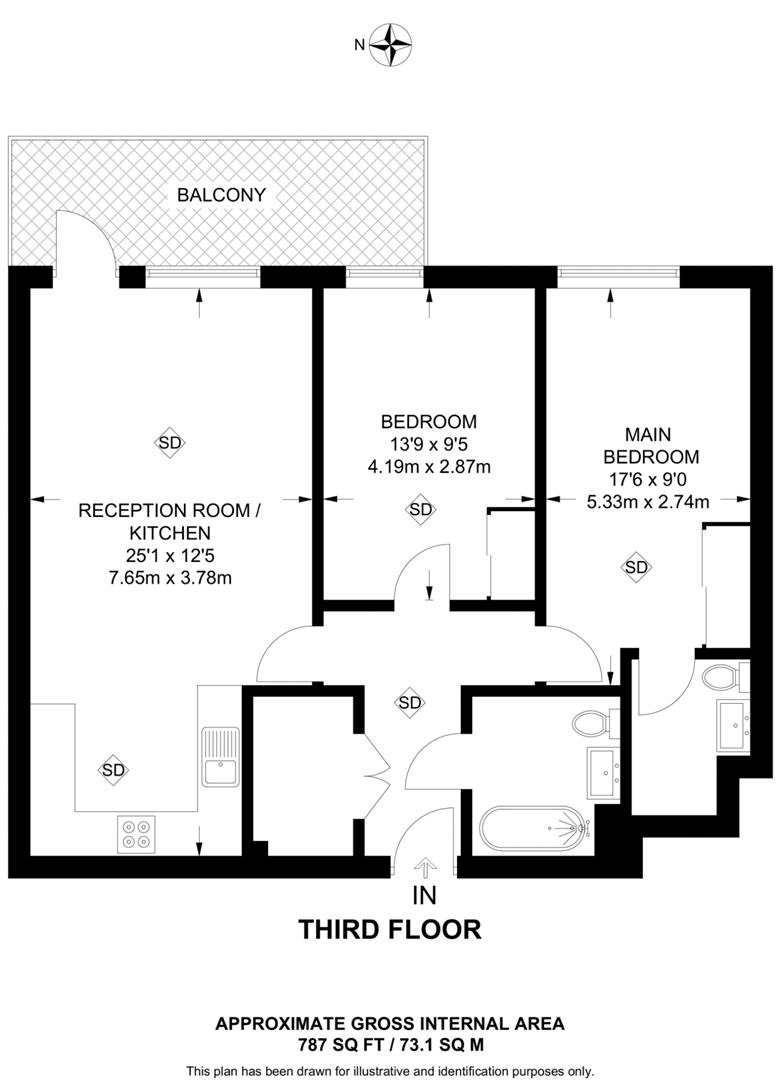 Flat 24, Chrome Apartments, Hargrave Drive, Harrow floorplan