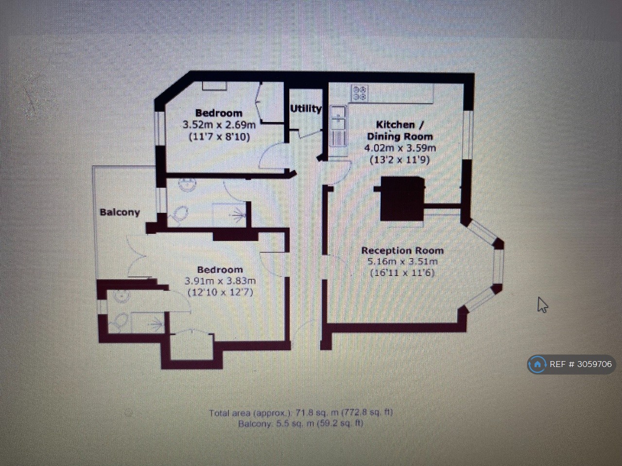 Dover Mansions Canterbury Crescent, London floorplan