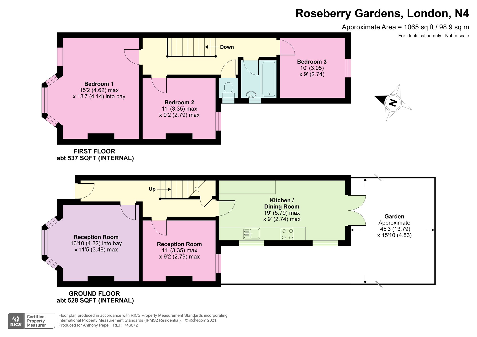 Roseberry Gardens, London N4, 3 bedroom terraced house for sale
