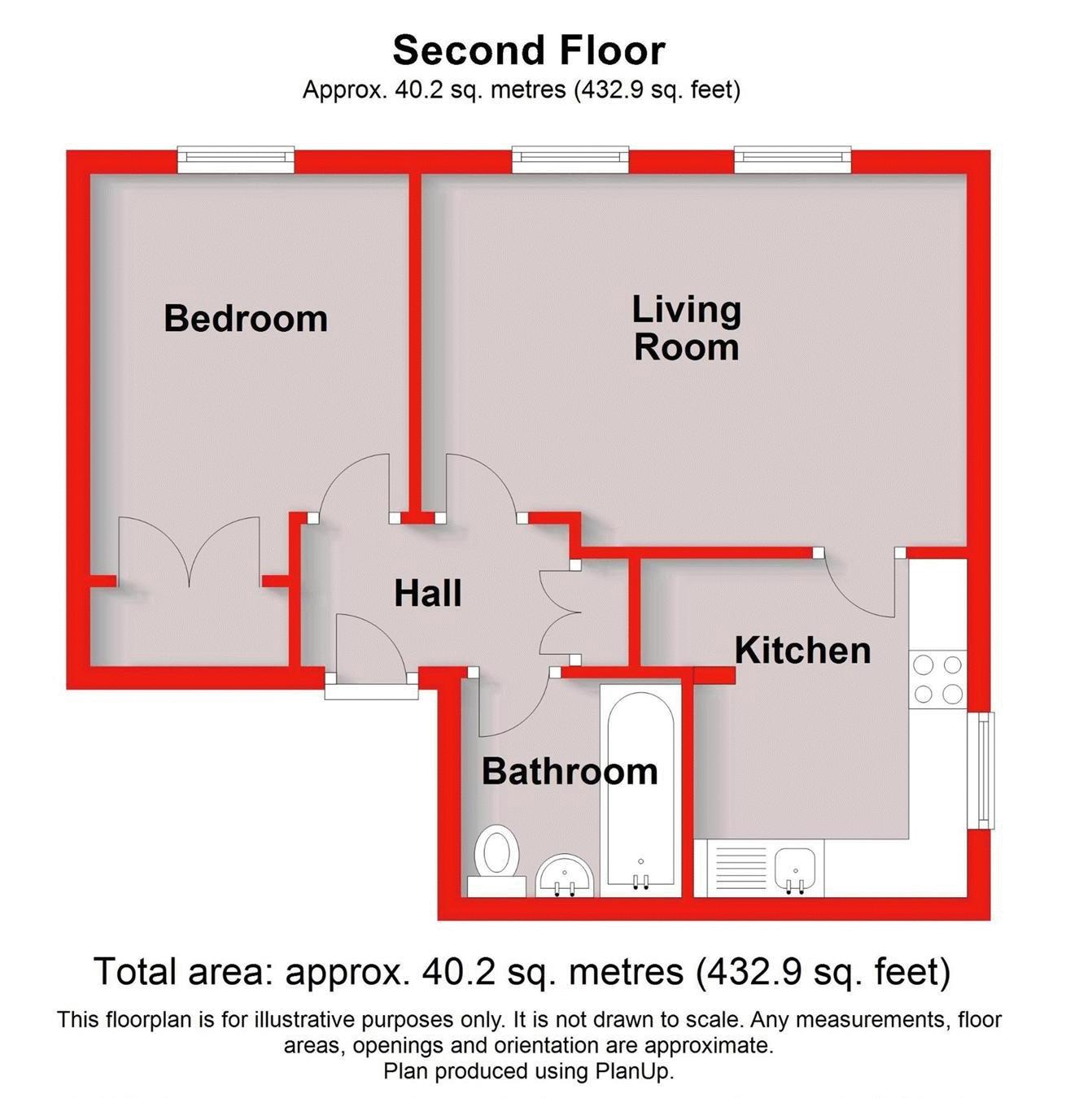 Flat 7 Linton Court, 23 Crescent Road, Bromley floorplan