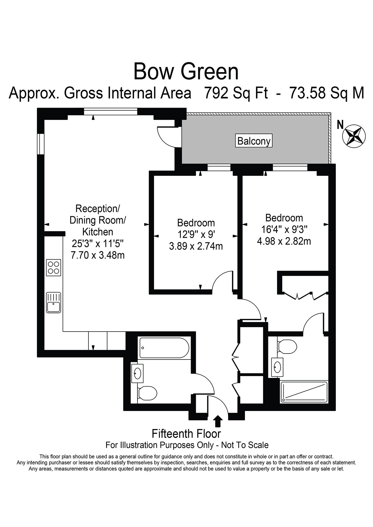Flat 1605 Bow View Apartments, London floorplan