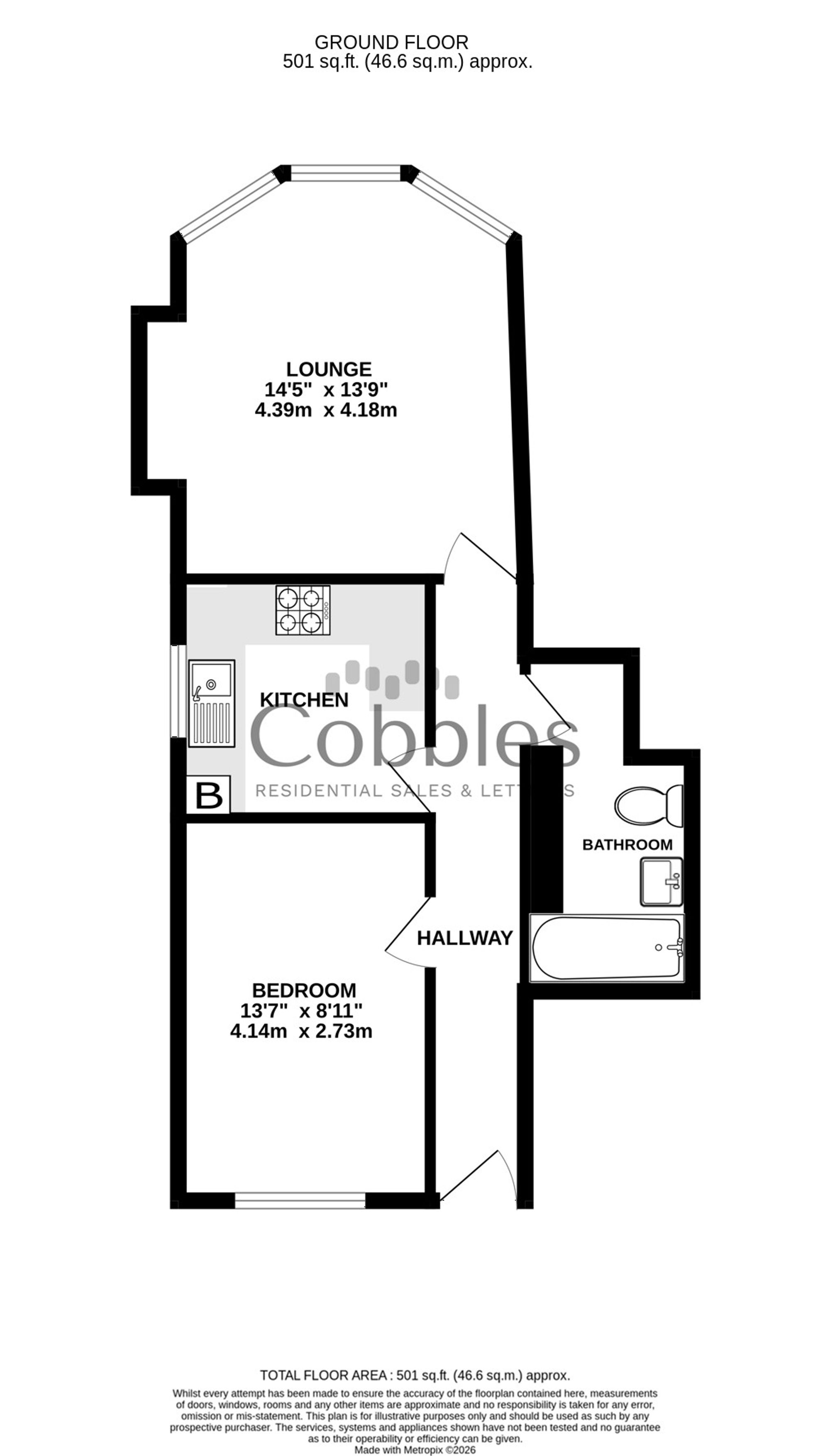 Flat D, 90 Manor Road, Guildford floorplan