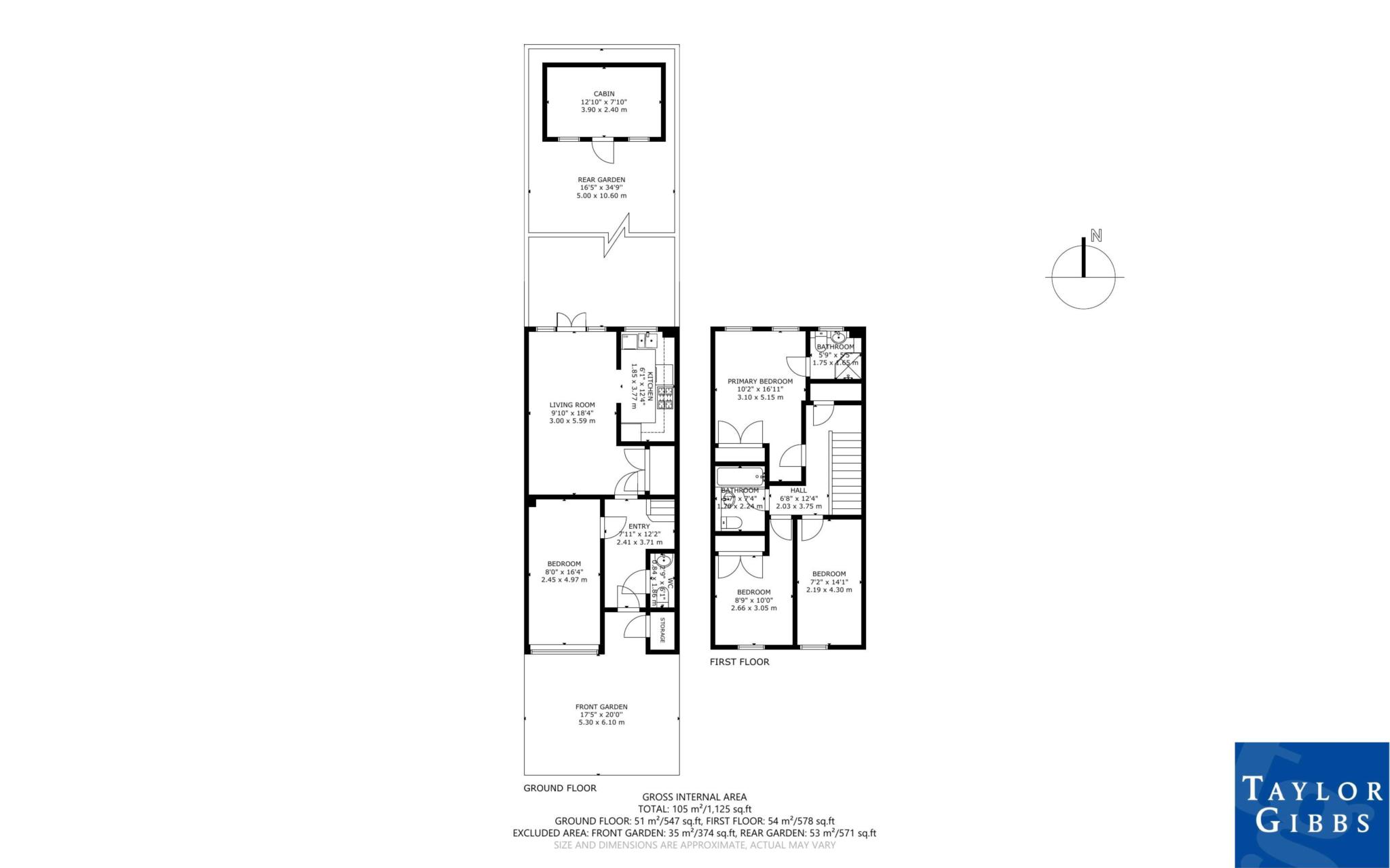 45, Osier Crescent, London floorplan