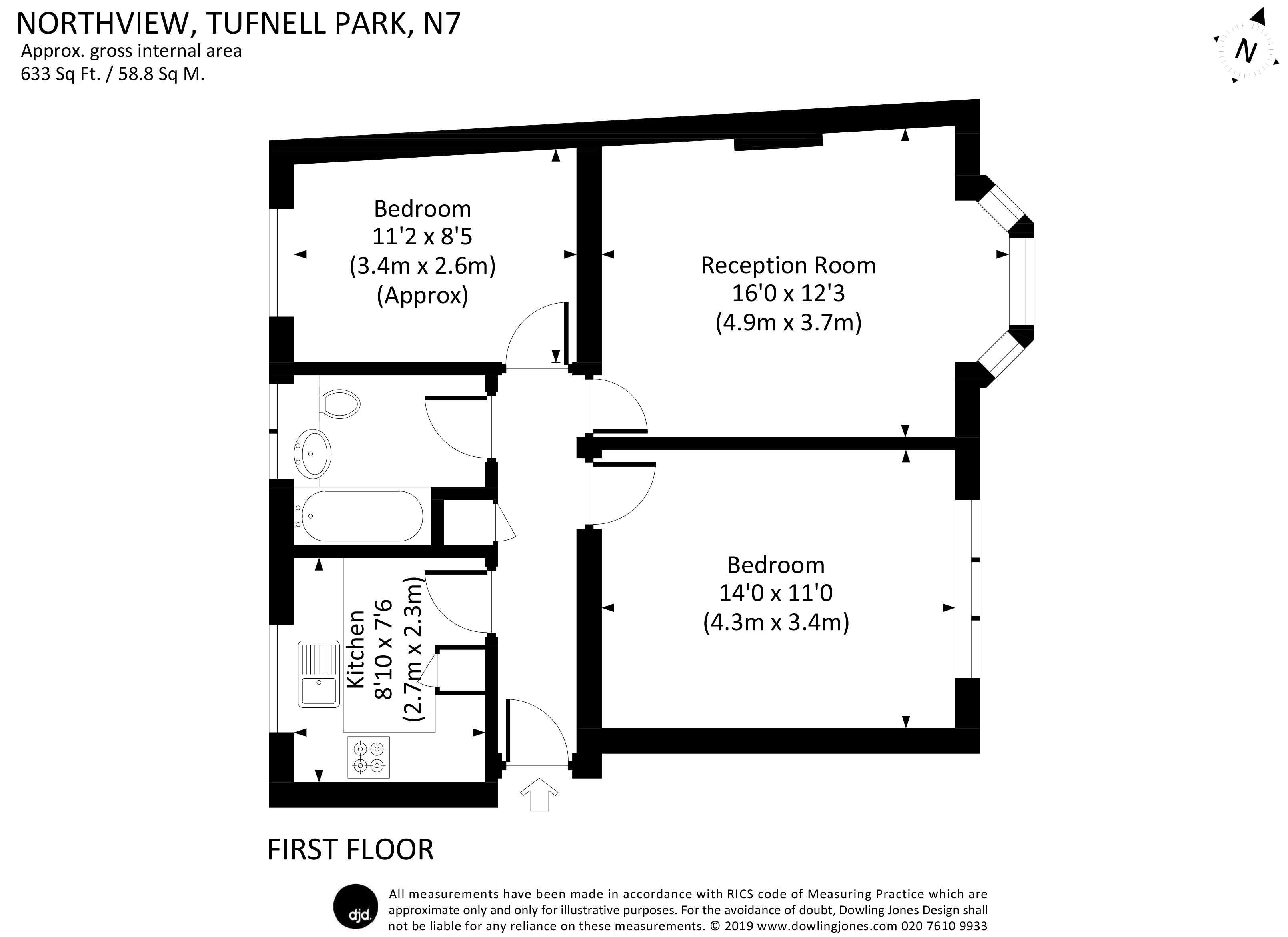 2 Bedrooms Flat to rent in Tufnell Park Road, London N7