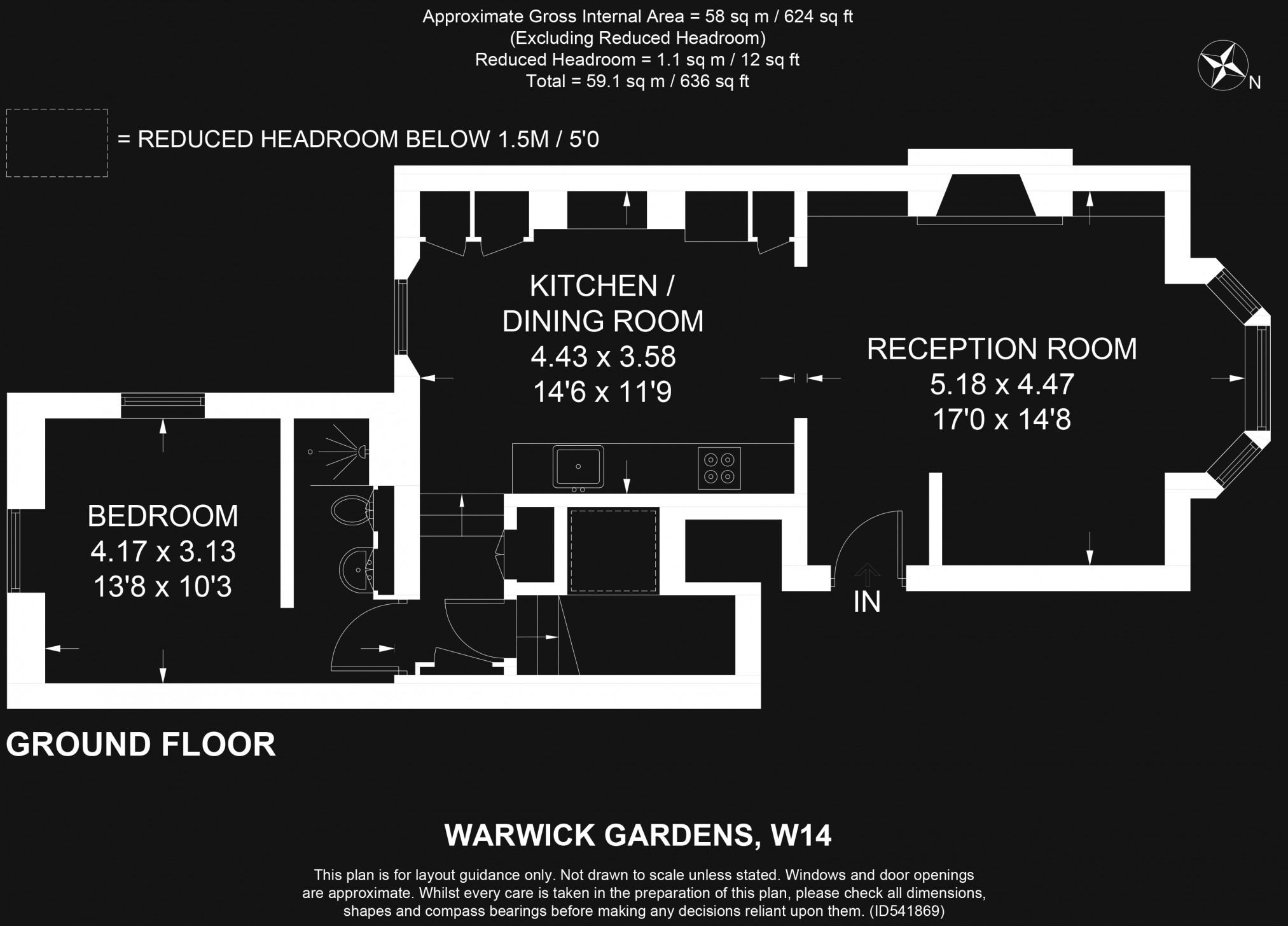 1 Bedrooms Flat to rent in Warwick Gardens, London W14