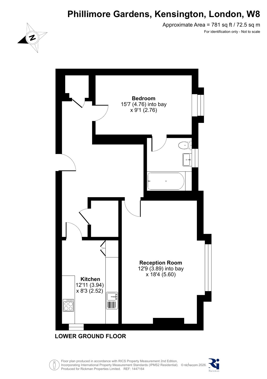 Flat 1, 34, Phillimore Gardens, London floorplan