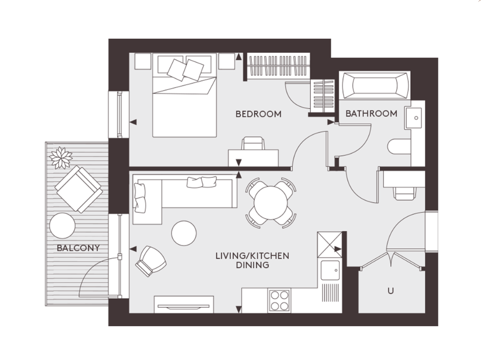 Apartment 105 The Regent, 64, Shadwell Street, Birmingham floorplan