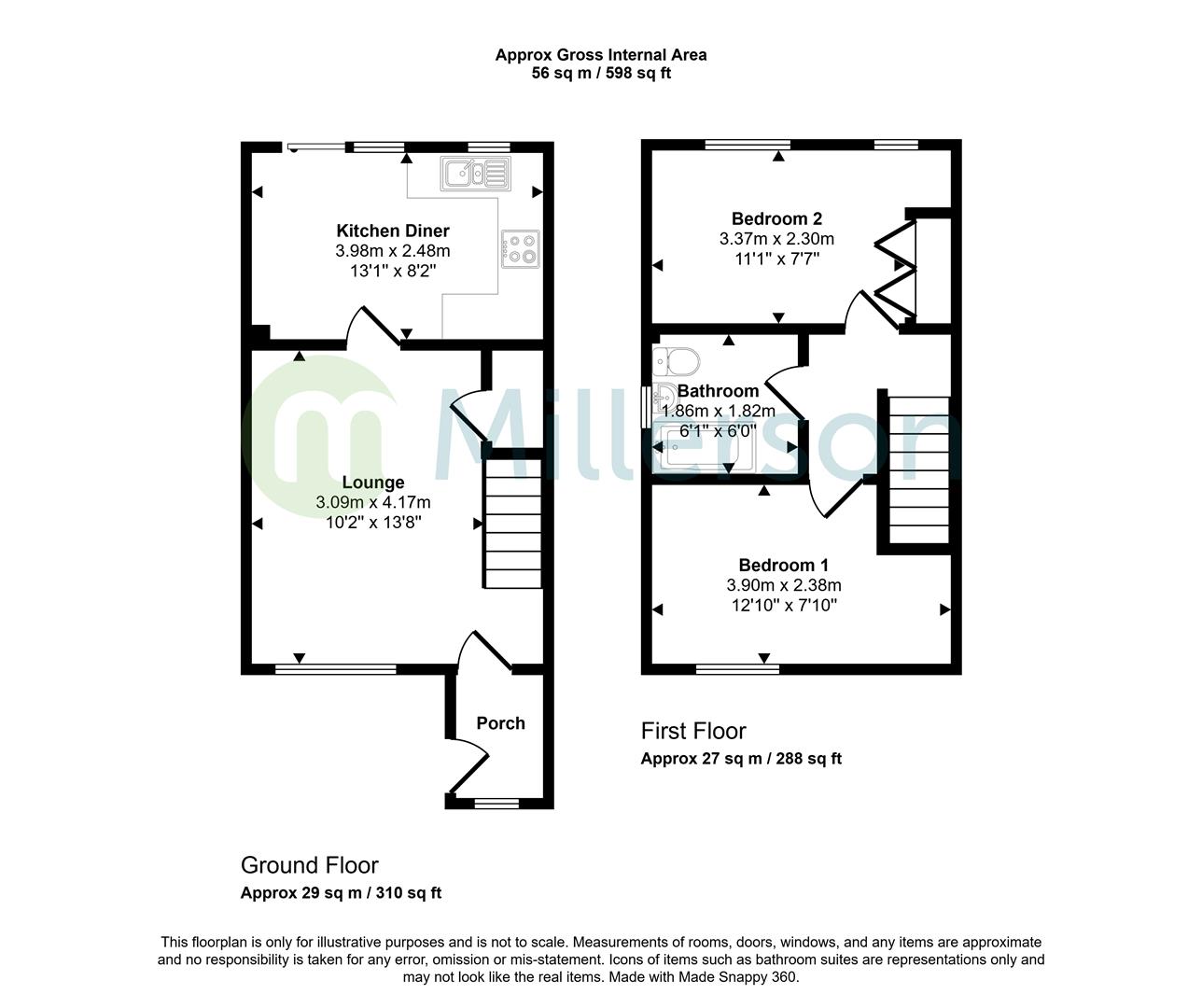 24, Springfield Close, St. Austell floorplan