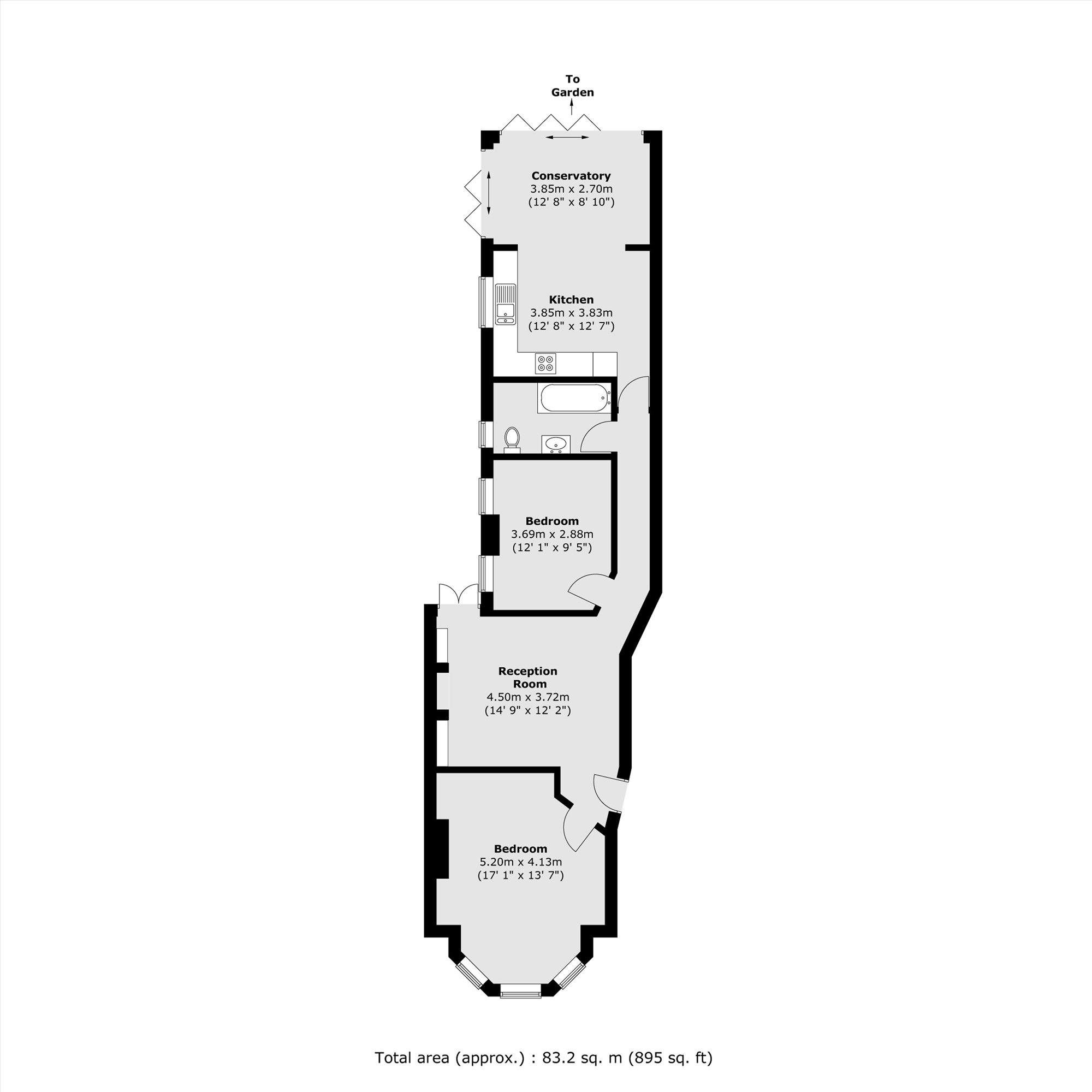 Flat 1, 12, Radcliffe Avenue, London floorplan