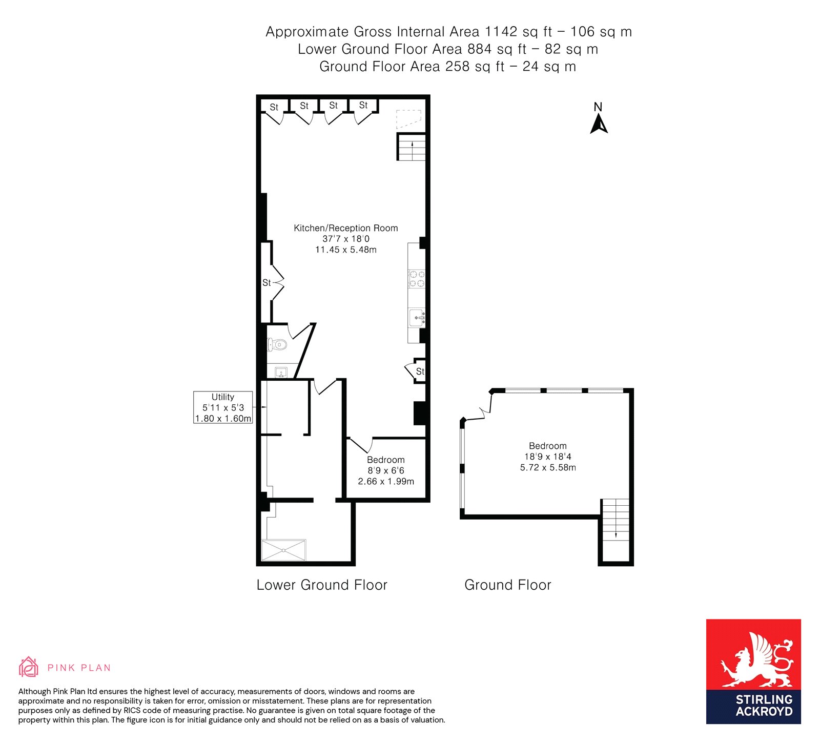 Basement and Ground Floor Flat, 408, Hackney Road, London floorplan