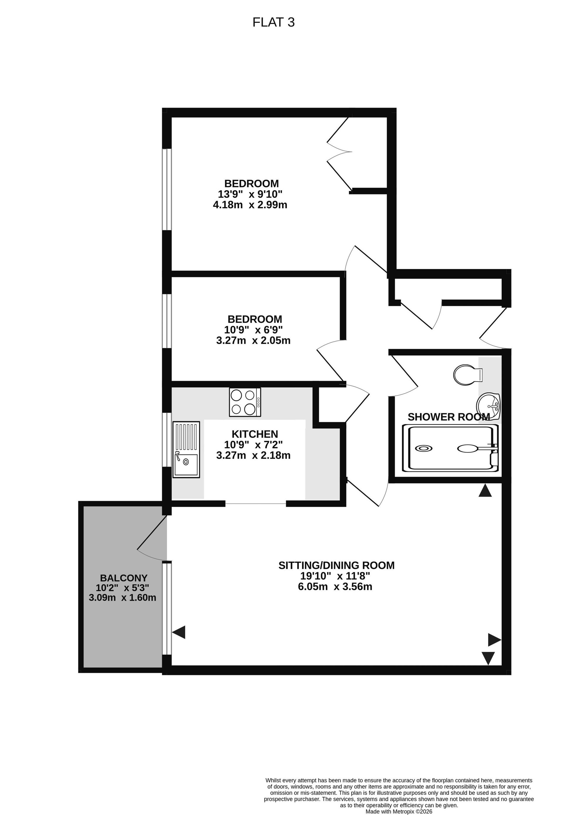 Flat 3, Jocelyn Court, Southsea floorplan