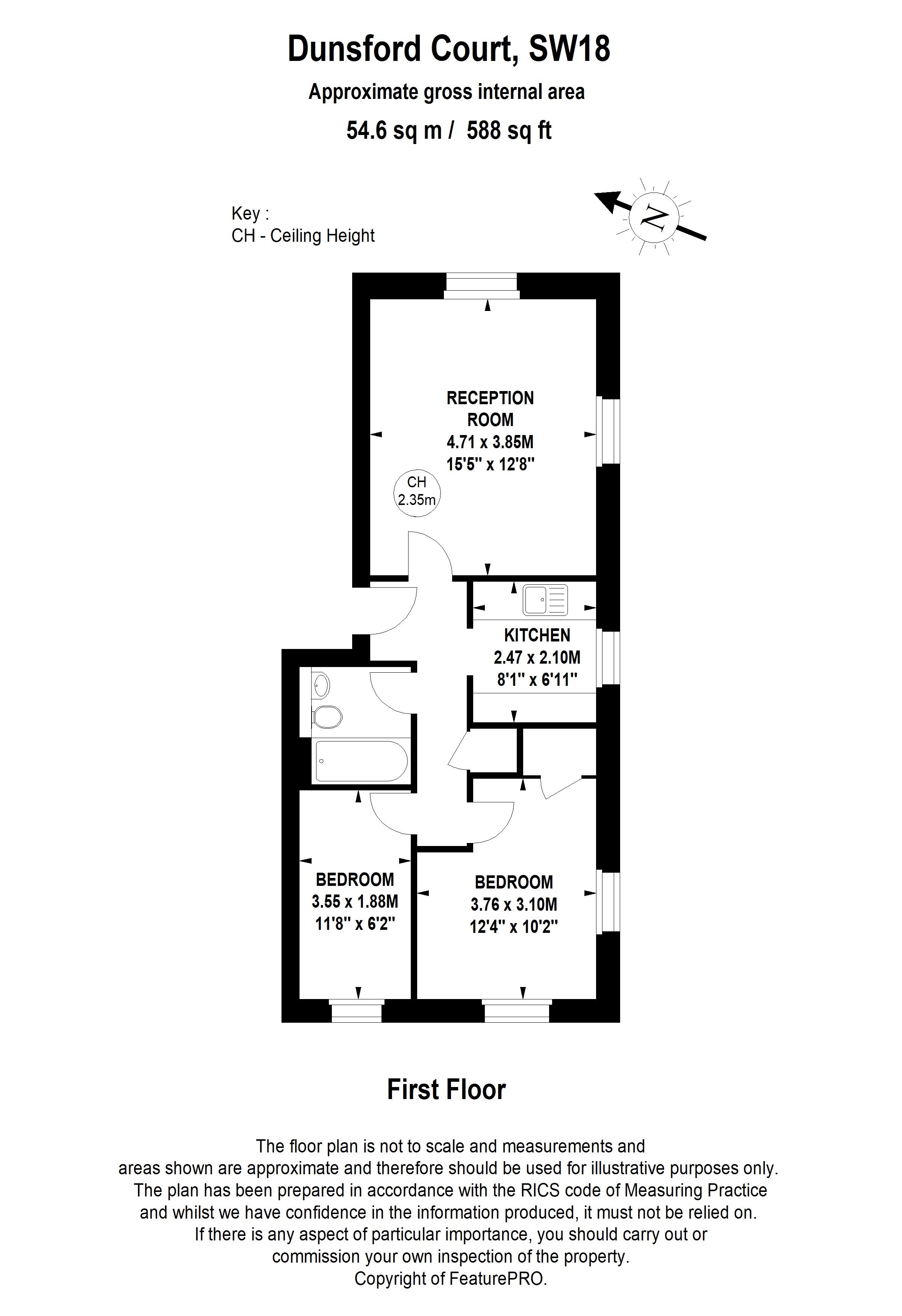 2 Bedrooms Flat for sale in Dunsford Court, Broomhill Road SW18