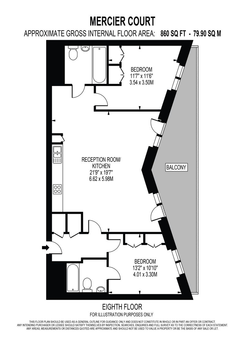 80 Mercier Court 3, Starboard Way, London floorplan