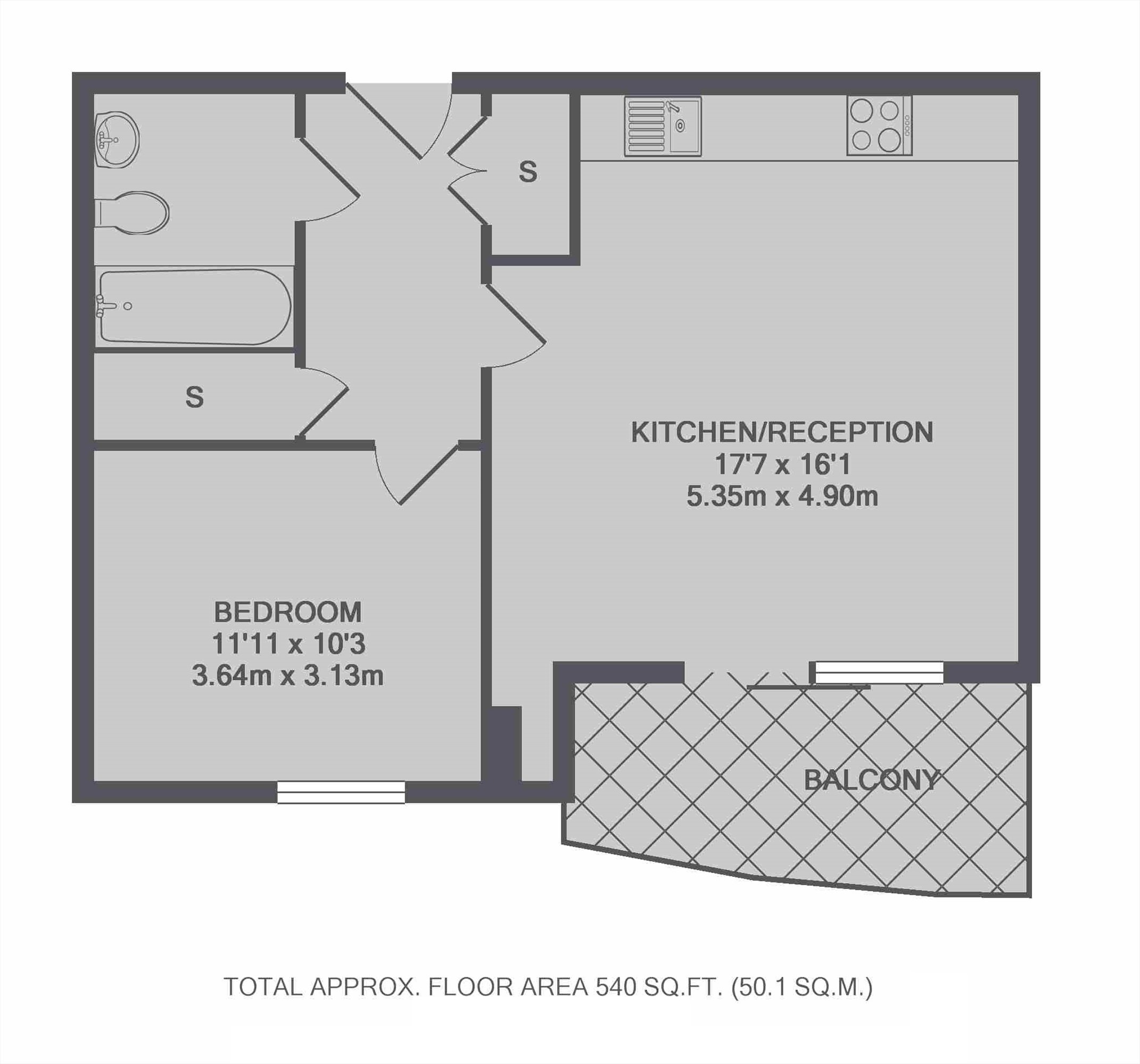 Flat 27, 56, Lant Street, London floorplan