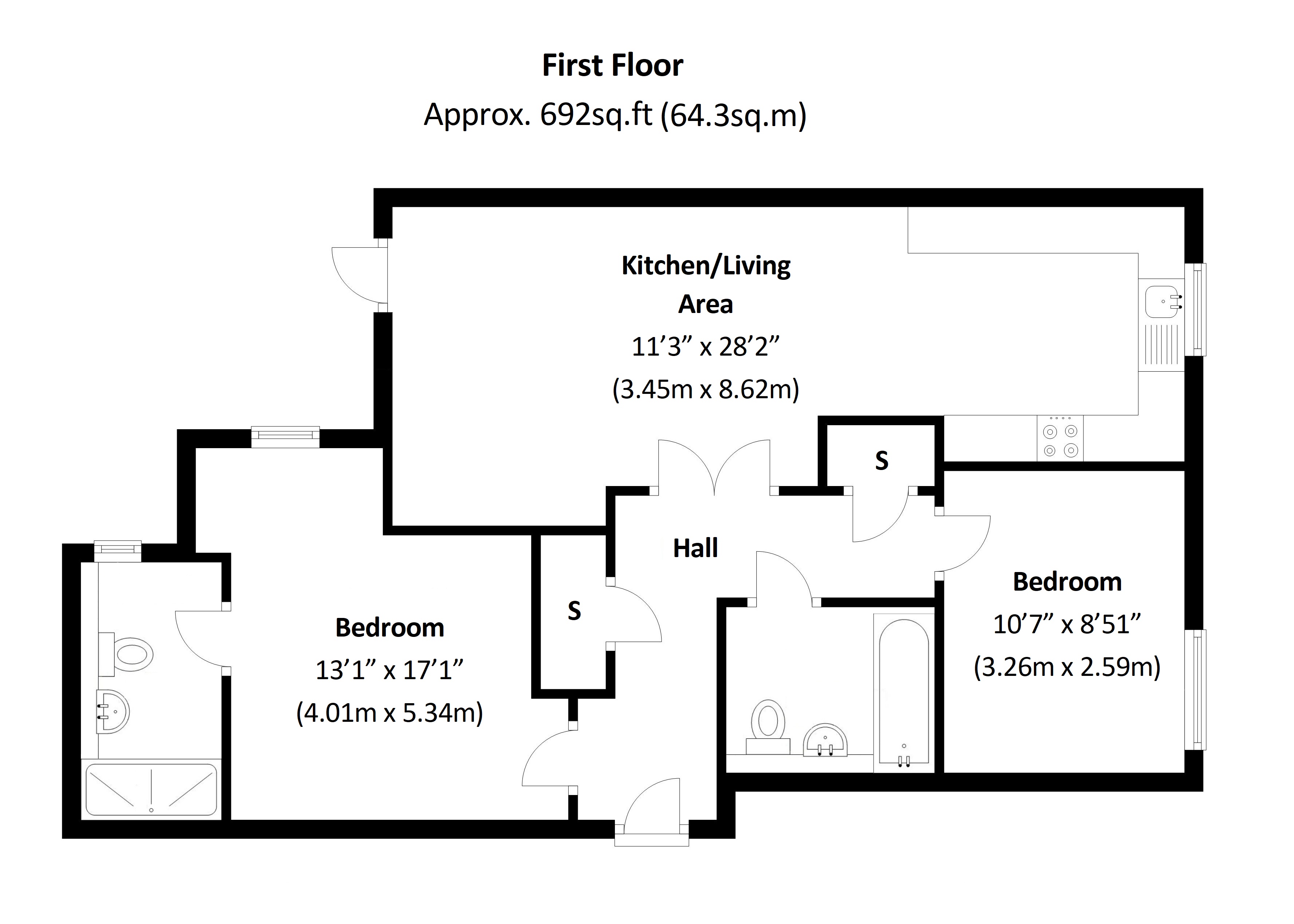 Flat 7, 72, Ravenscar Road, Surbiton floorplan