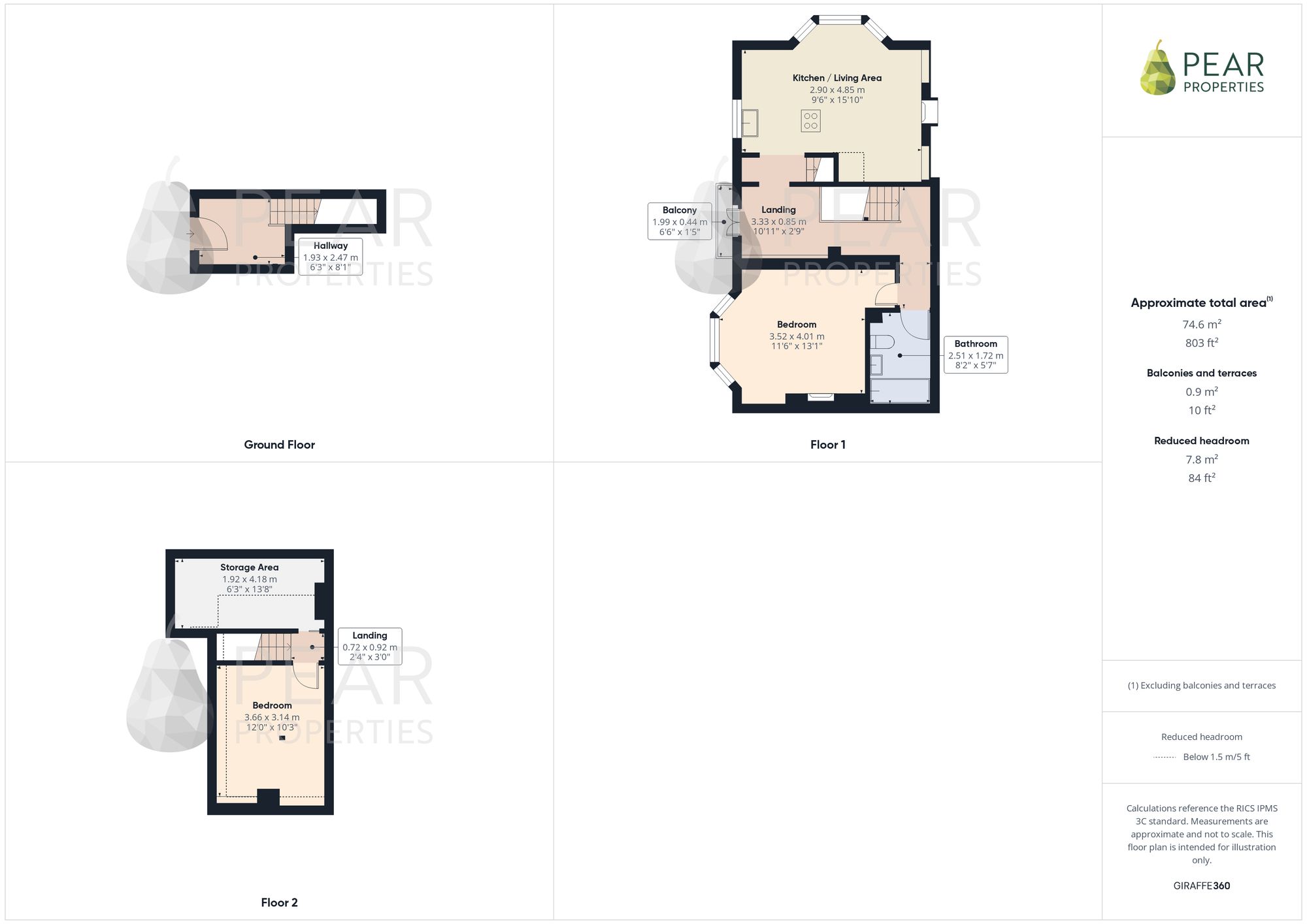 Top Flat, 84 South Farm Road, Worthing floorplan