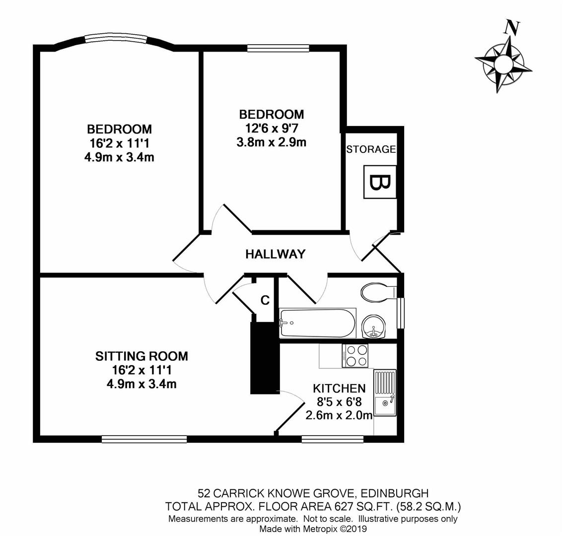 2 Bedrooms Flat for sale in 52 Carrick Knowe Grove, Edinburgh EH12