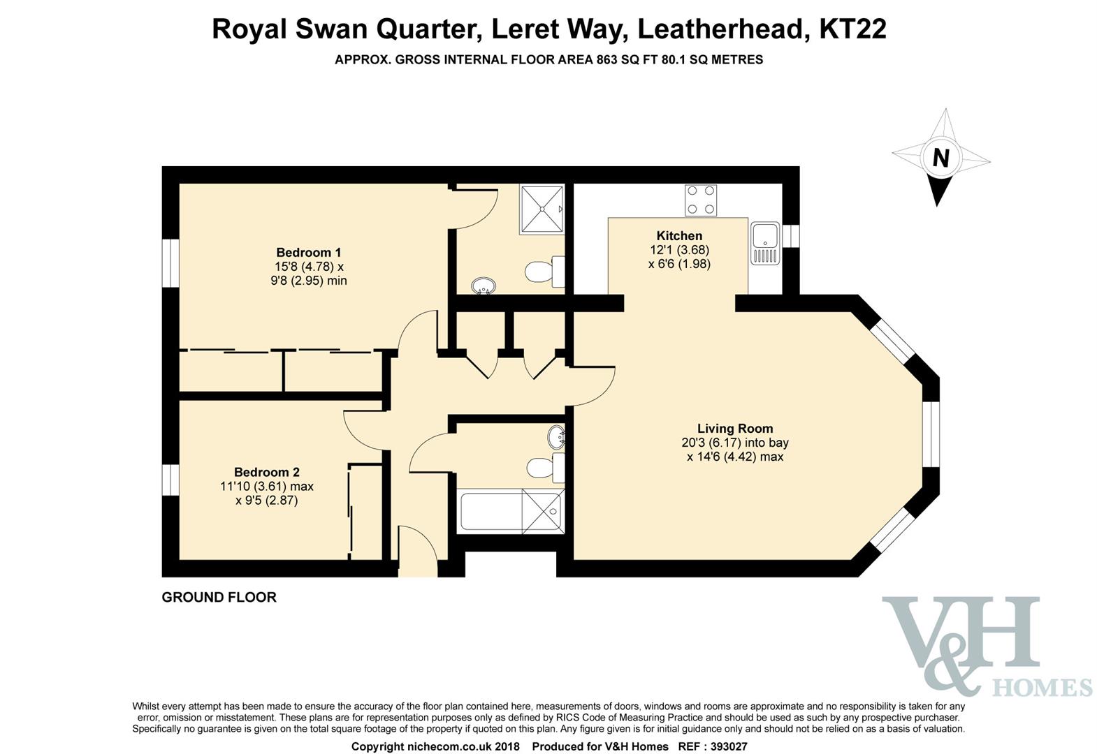 2 Bedrooms Flat to rent in Leret Way, Leatherhead KT22