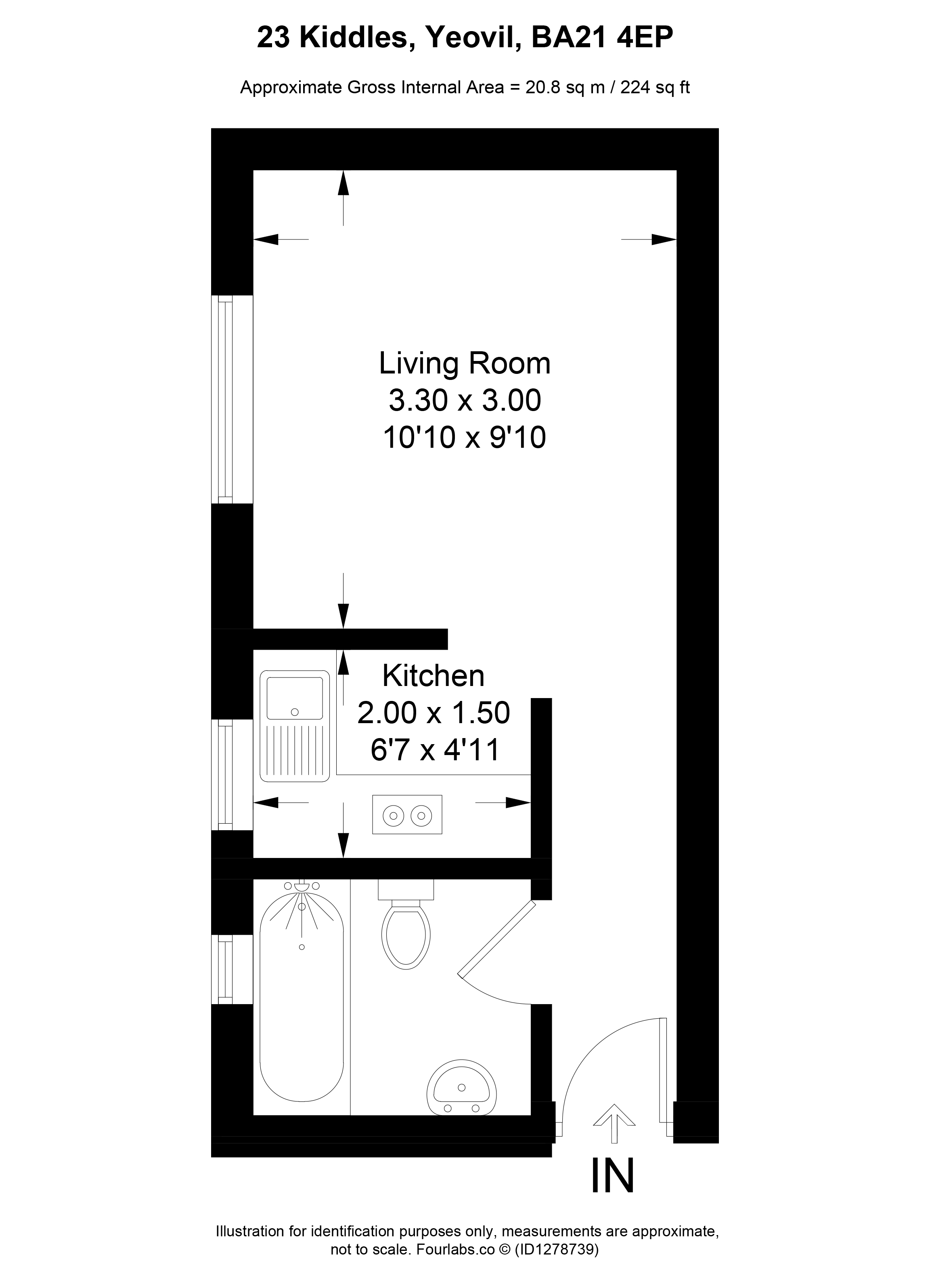23, Kiddles, Yeovil floorplan
