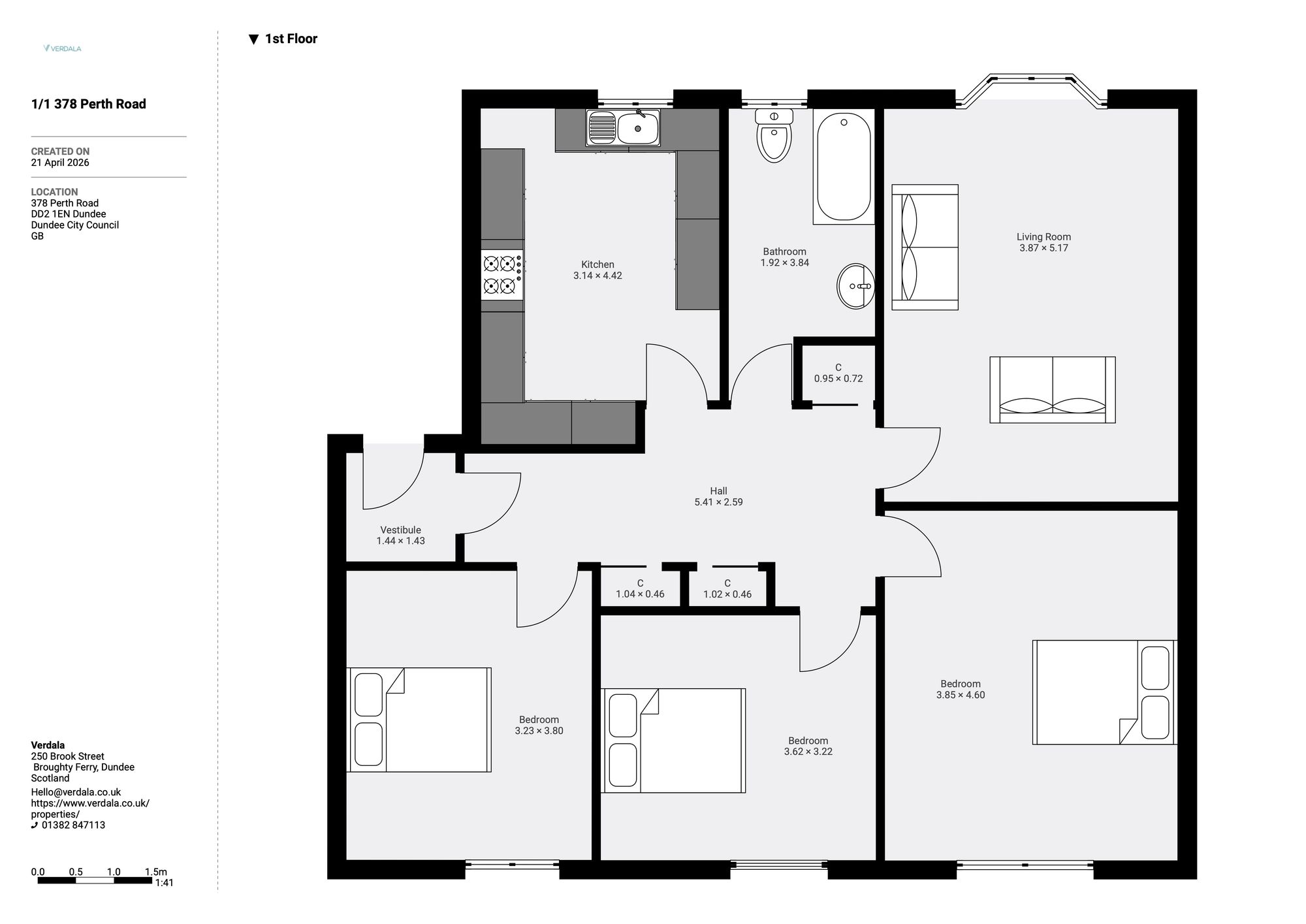 1/1, Dundee floorplan