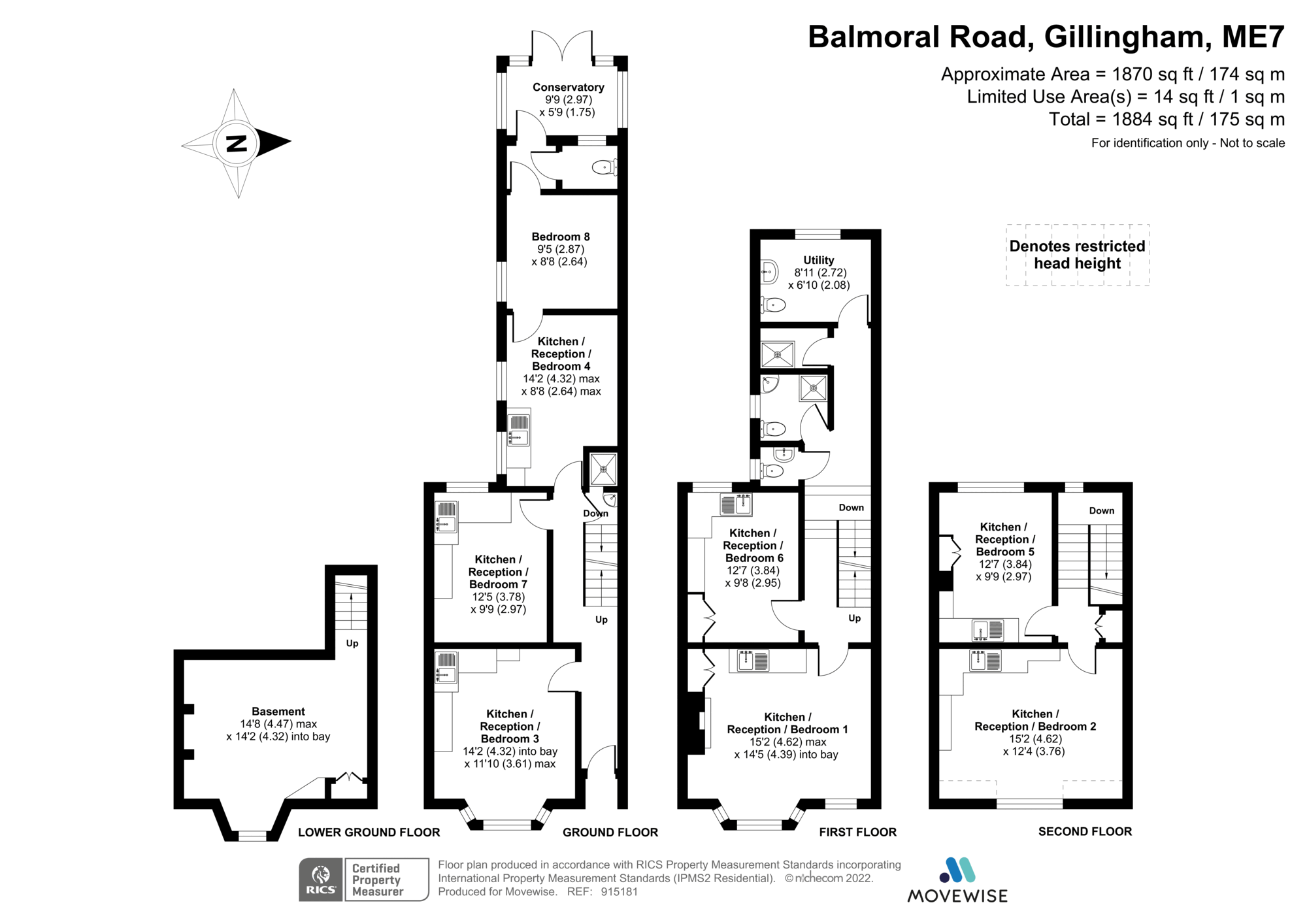 Balmoral Road, Gillingham, Kent ME7, 6 bedroom terraced house for sale