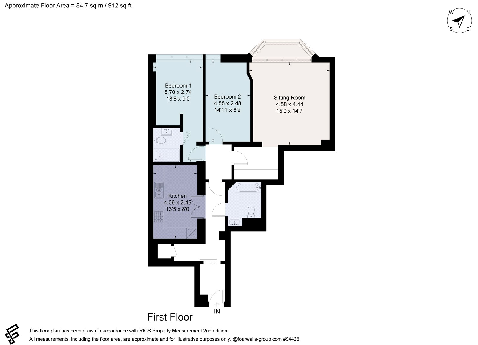 Flat 2,,, Portland House, Manchester floorplan