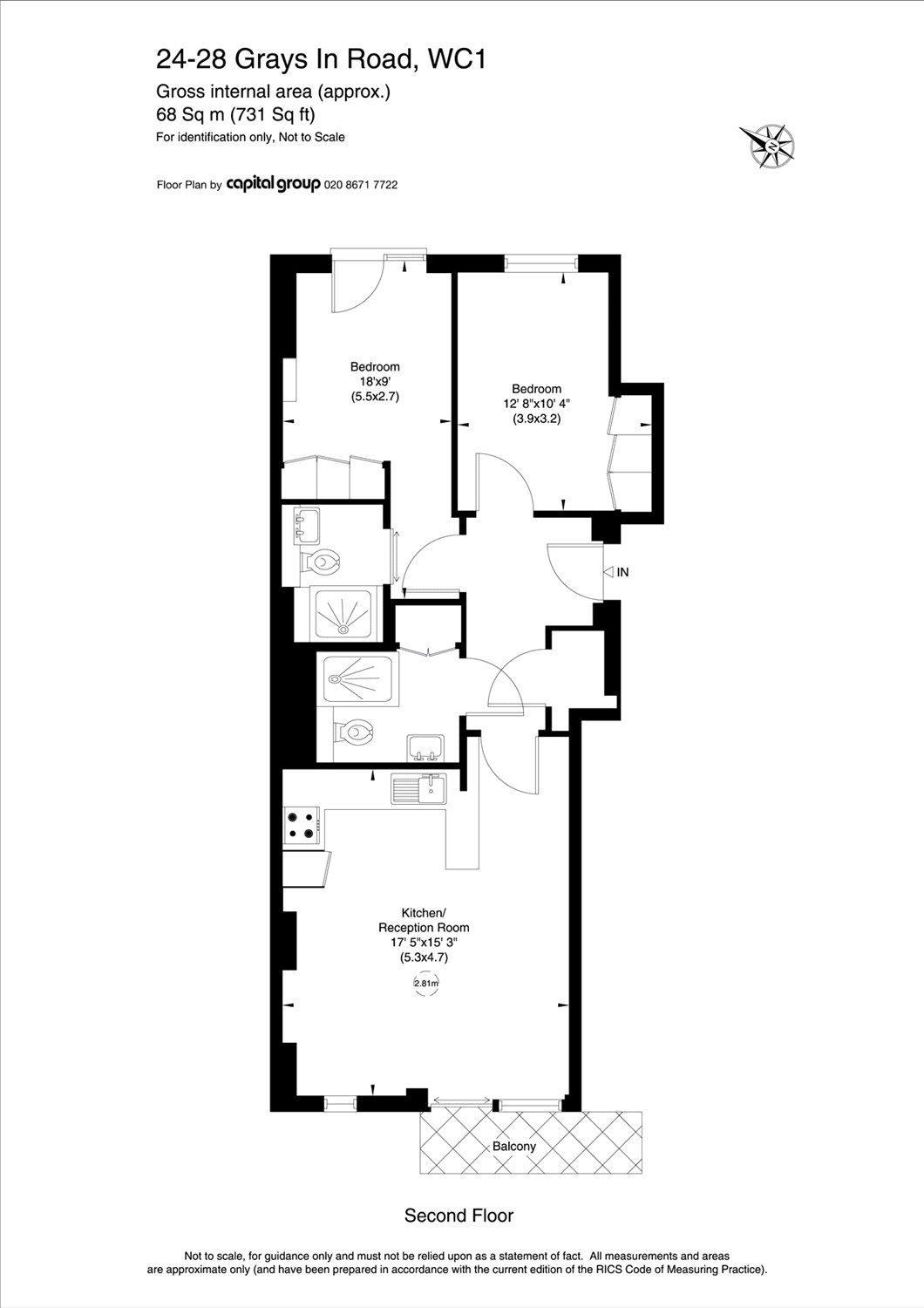 2 Bedrooms Flat to rent in Gray's Inn Road, Bloomsbury, London WC1X