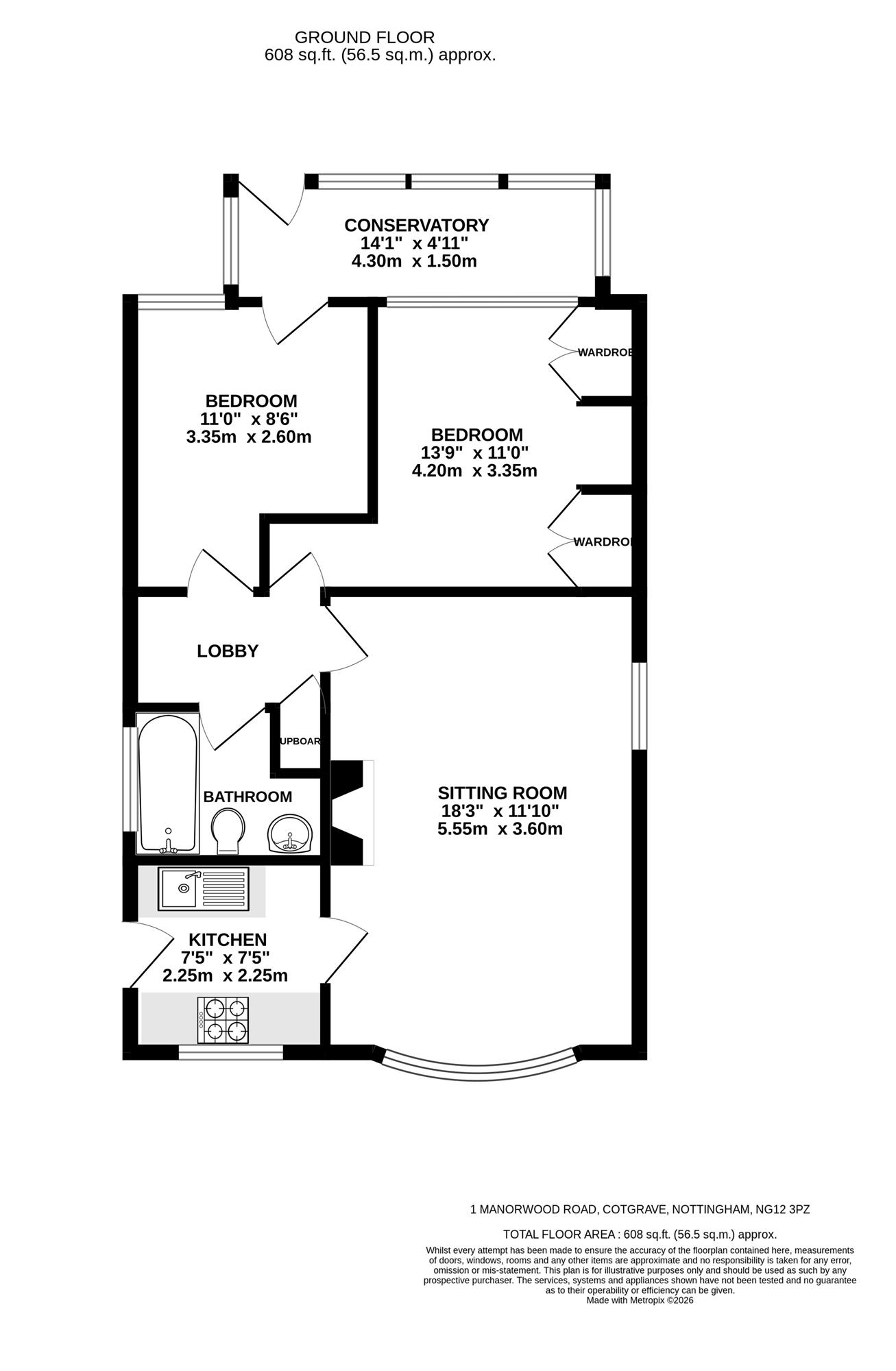 1, Manorwood Road, Nottingham floorplan
