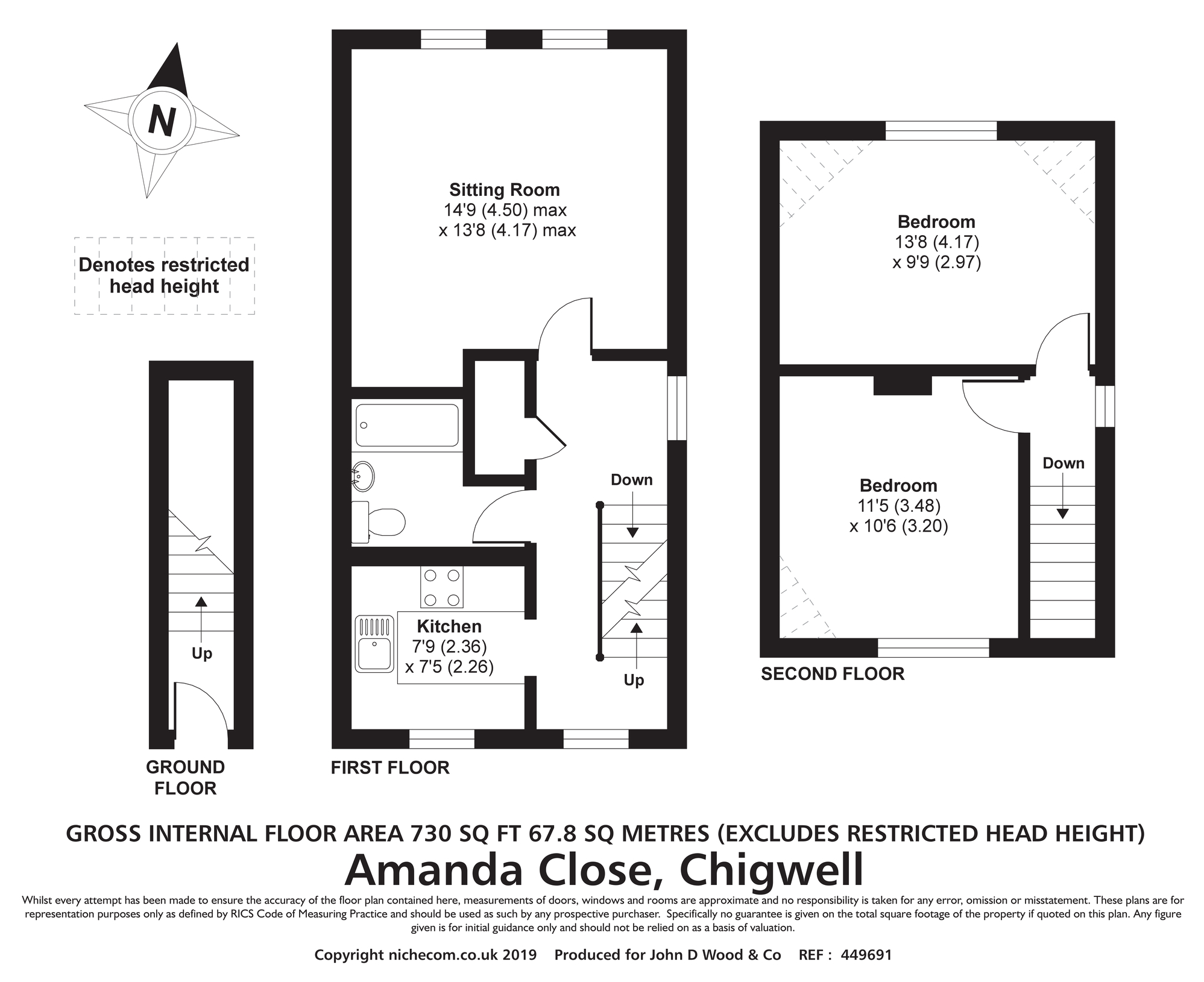 2 Bedrooms Maisonette to rent in Amanda Close, Chigwell IG7