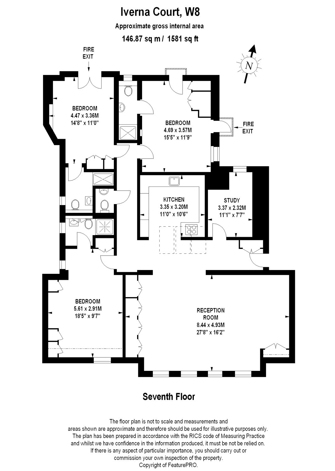 3 Bedrooms Flat to rent in Iverna Court, Kensington, London W8