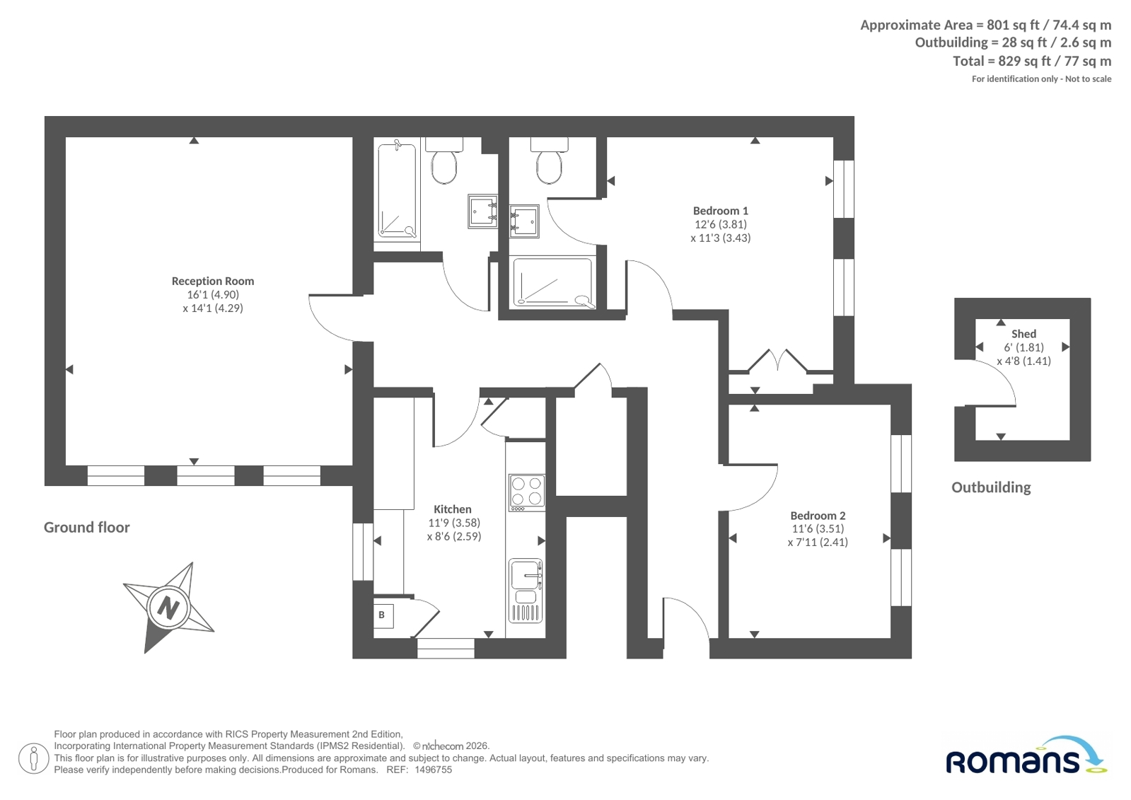 Flat 1, Aragon House, 2, Hollow Lane, Reading floorplan