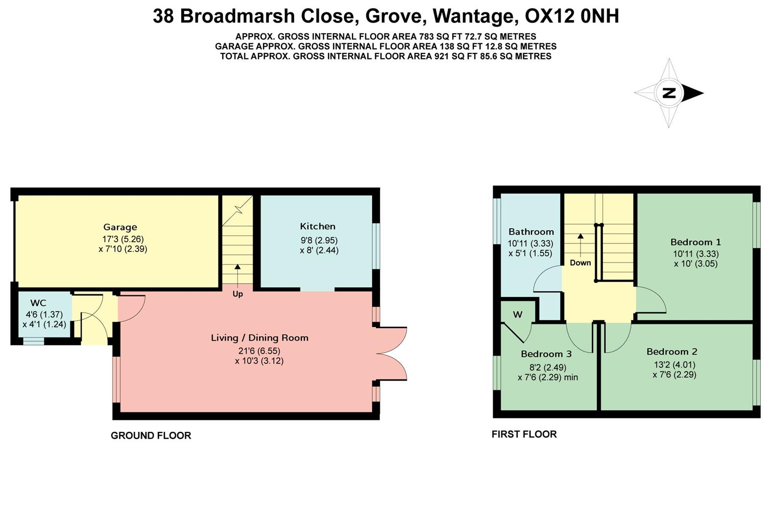 3 Bedrooms Terraced house for sale in Broadmarsh Close, Grove, Wantage OX12