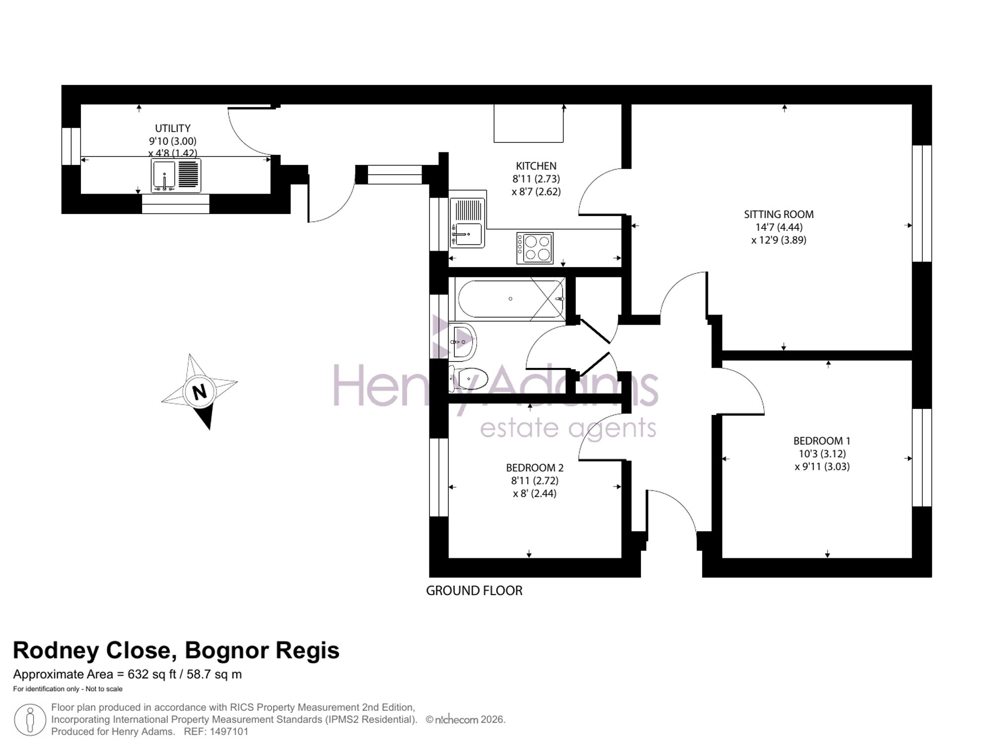 1 Rodney Close, Bognor Regis floorplan