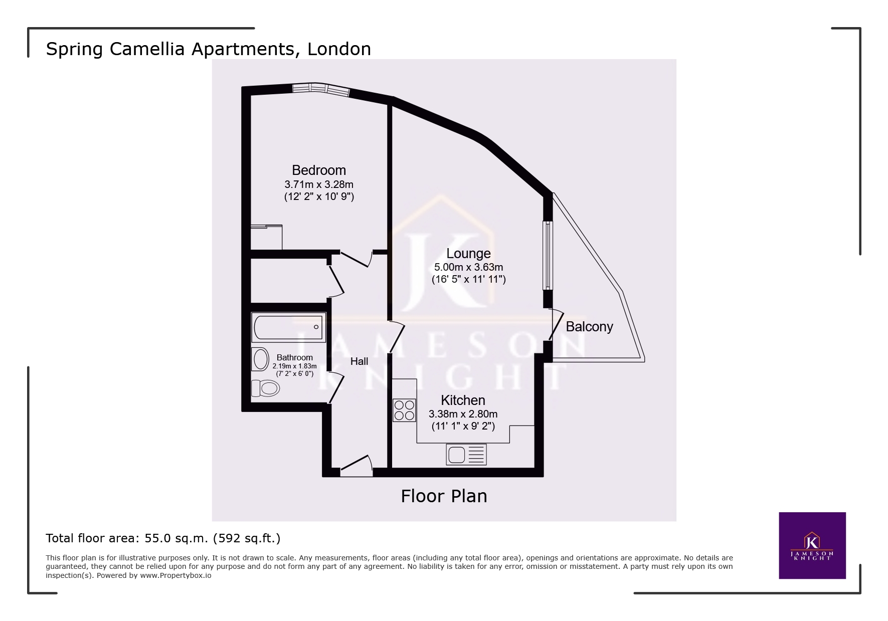 Flat 5 Camellia Apartments 87, Hilltop Avenue, Greater London floorplan