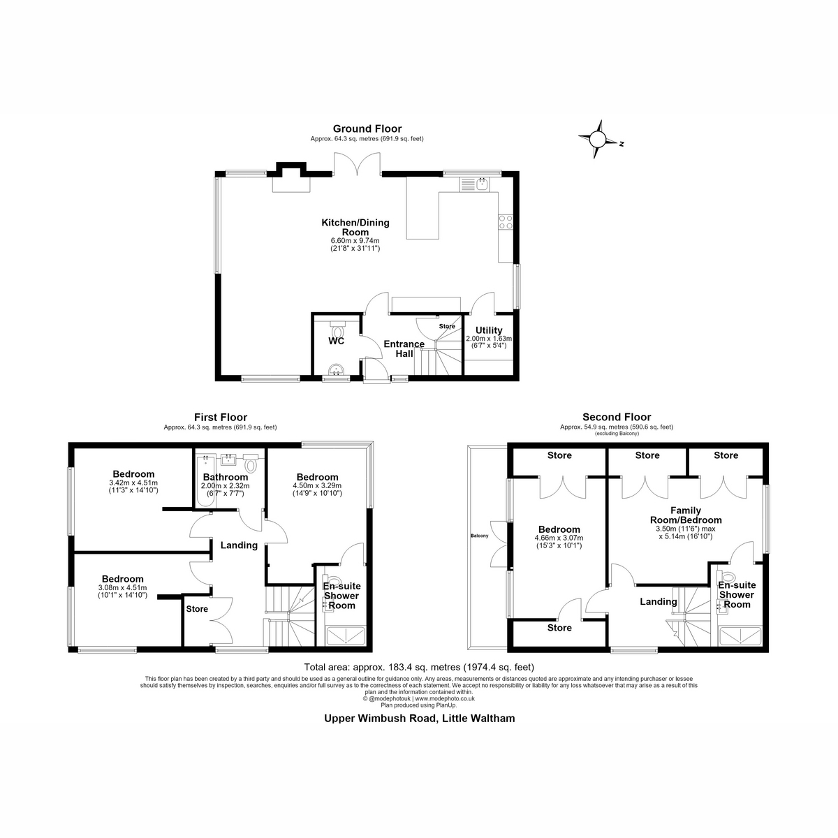 25, Upper Wimbush Road, Chelmsford floorplan