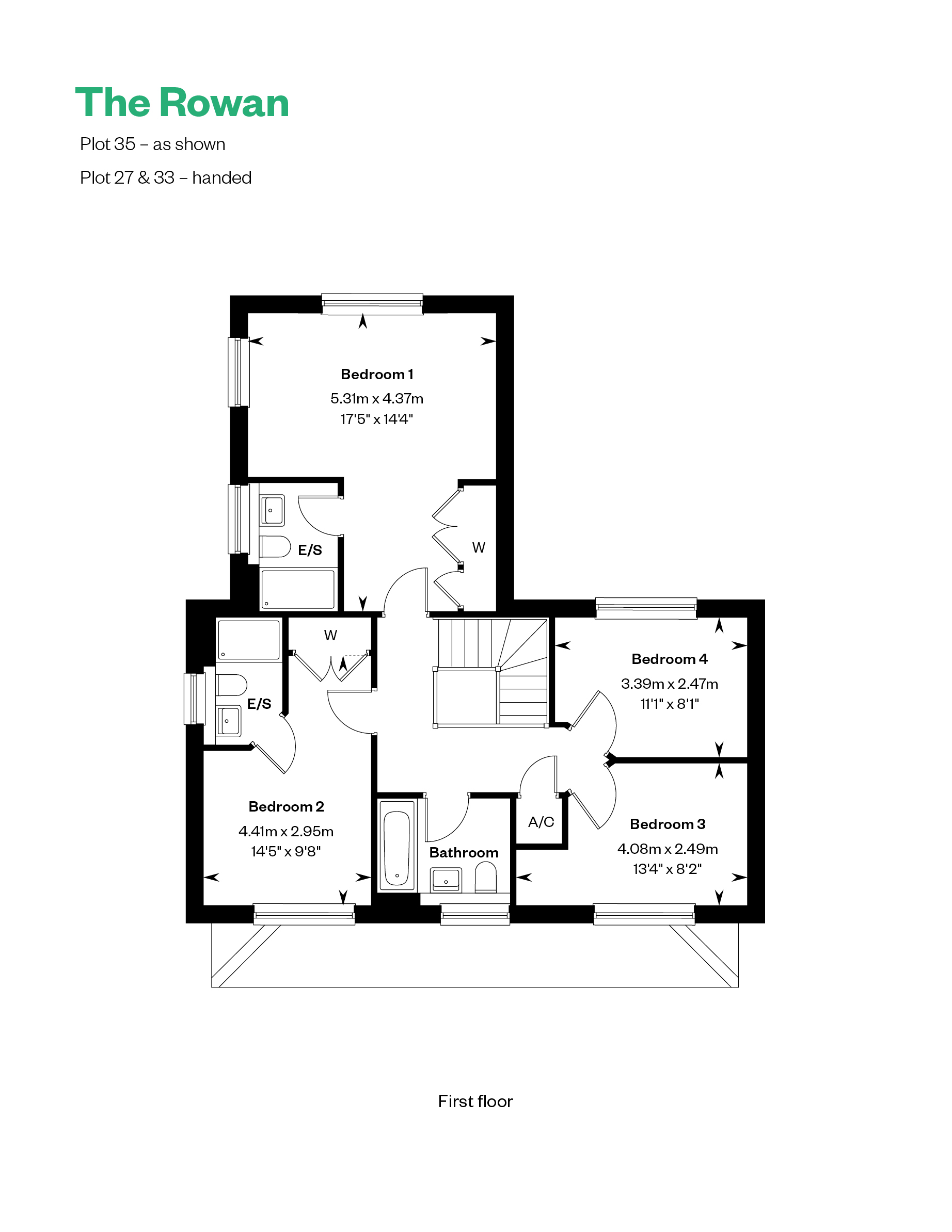 Plot 33 The Rowan,, The Willows, Burridge floorplan