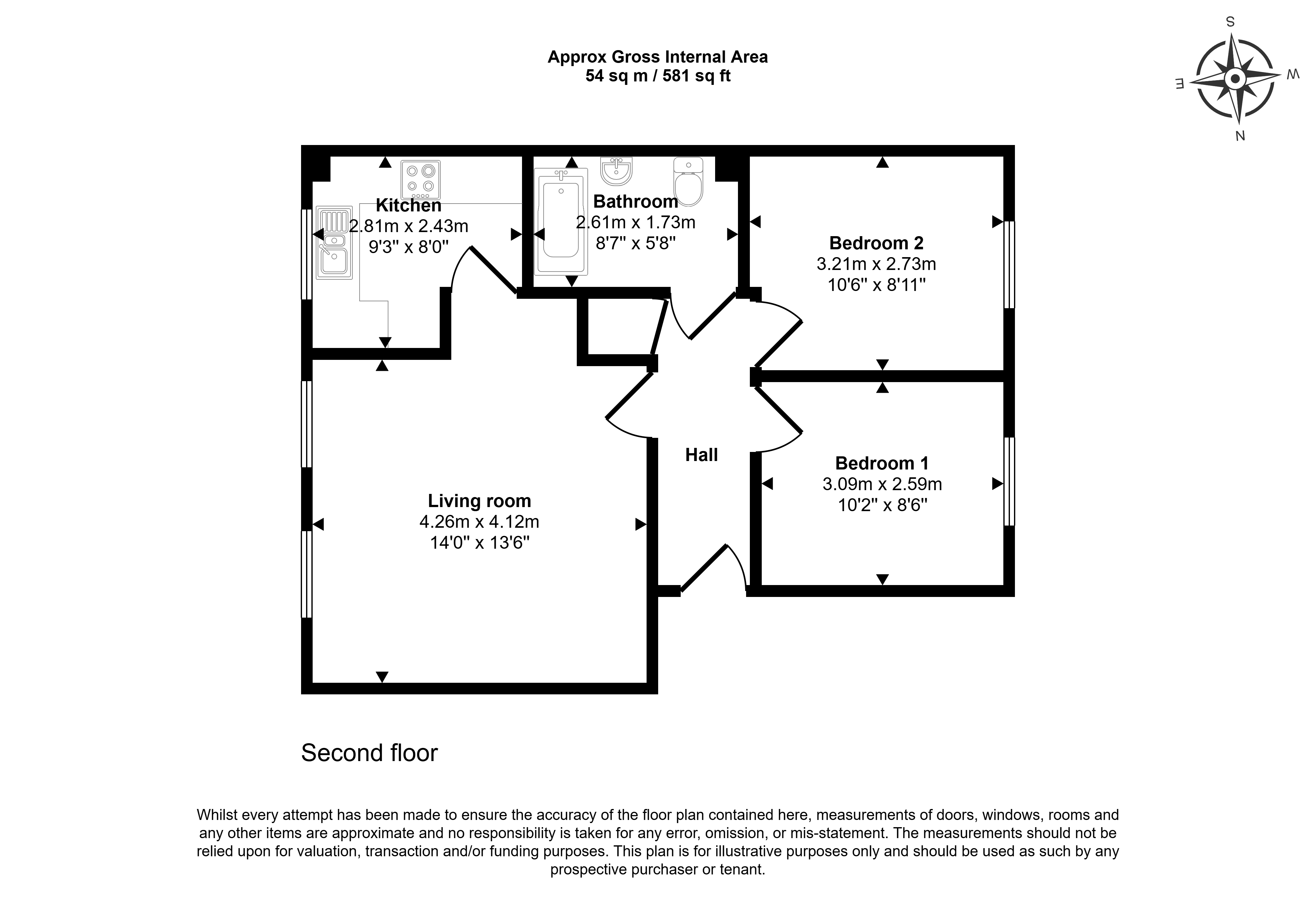 Flat 32, Churchill Court,, Rush Grove Street, London floorplan