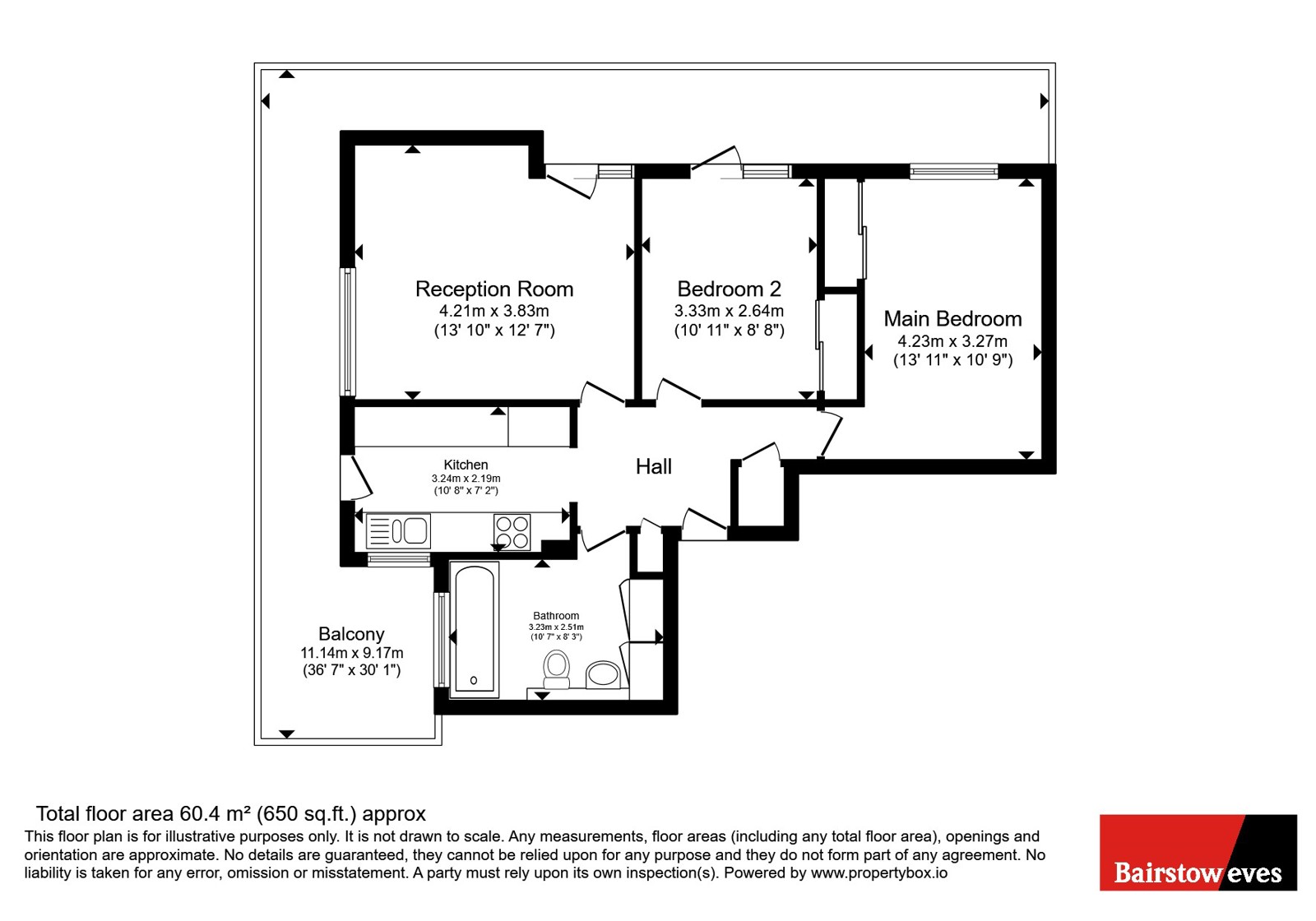 Flat 40, Sendall Court,, Winstanley Estate, London floorplan
