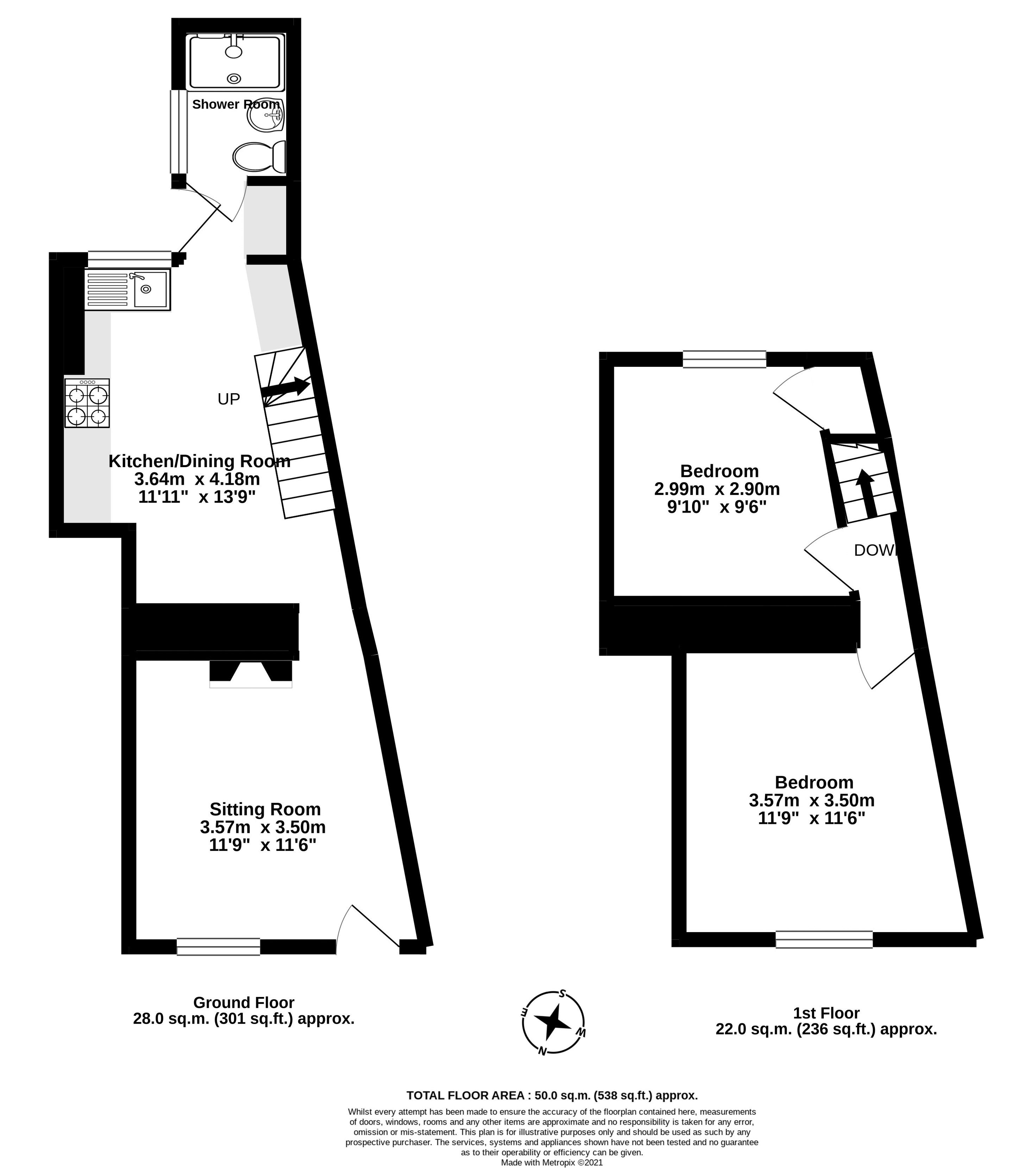 Bicton Street, Exmouth EX8, 2 bedroom terraced house for sale
