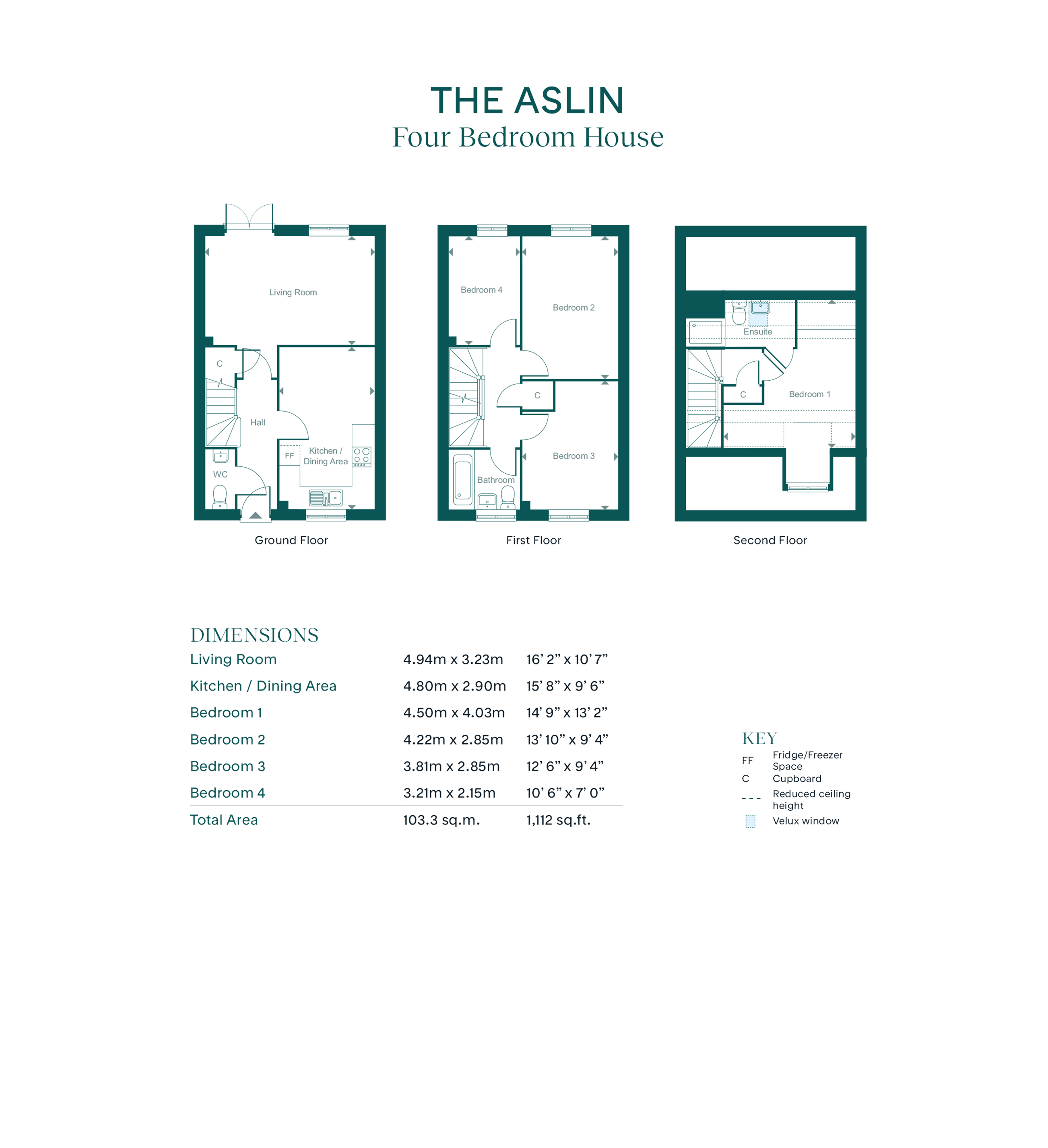 70 Underborough Drive - Aslin 1112sqft 1 Mrf, Leaf Living at Western Gate, Northampton, NN7, Northampton floorplan