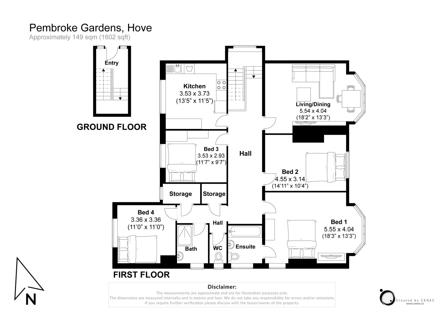 FF, 4, Pembroke Gardens, Hove floorplan