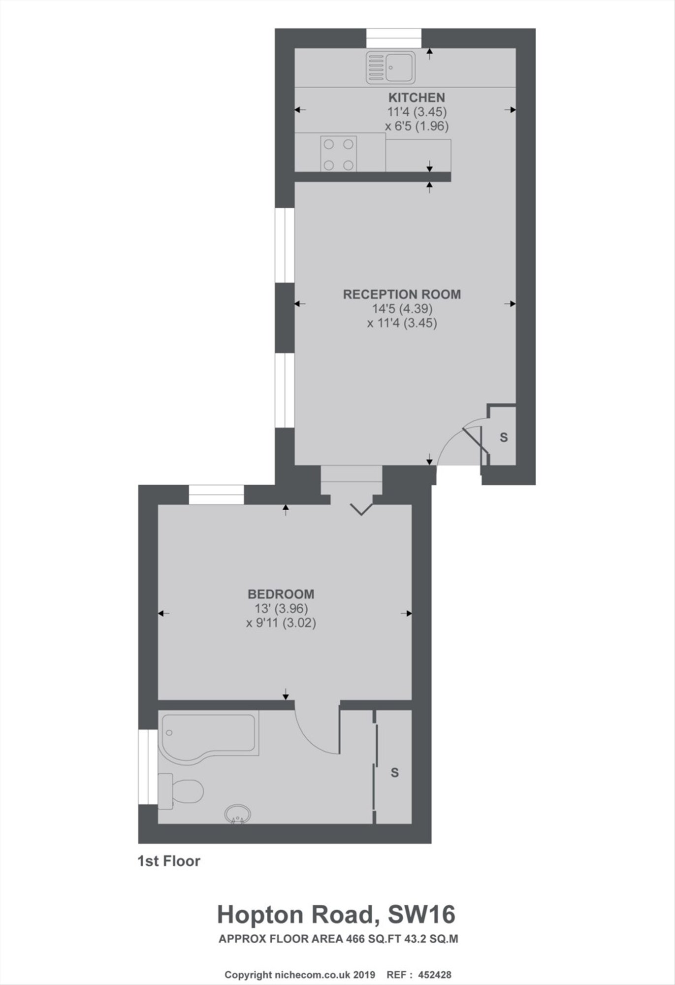 93B, Hopton Road, London floorplan