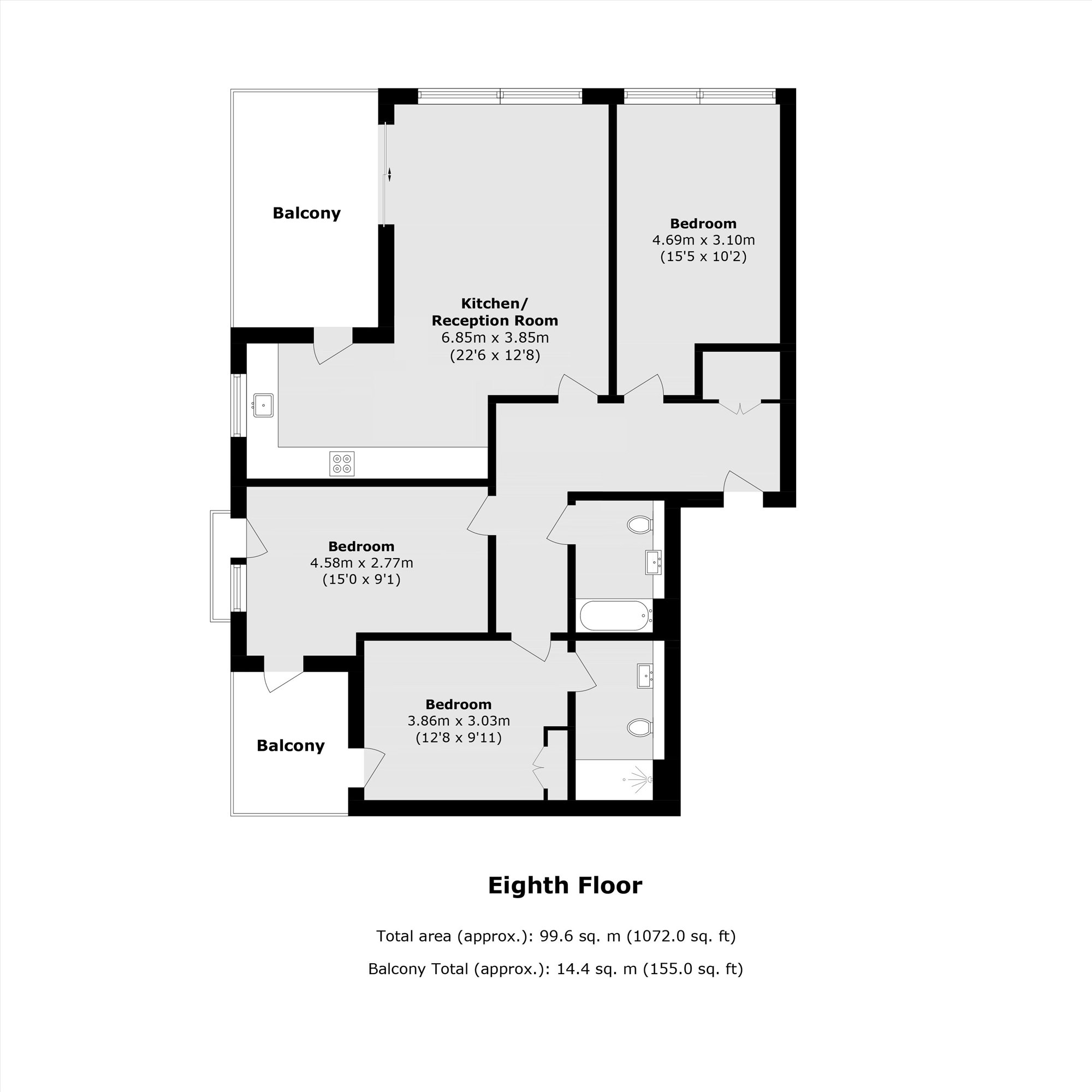 Flat 26, Globe View House, 171, Blackfriars Road, London floorplan