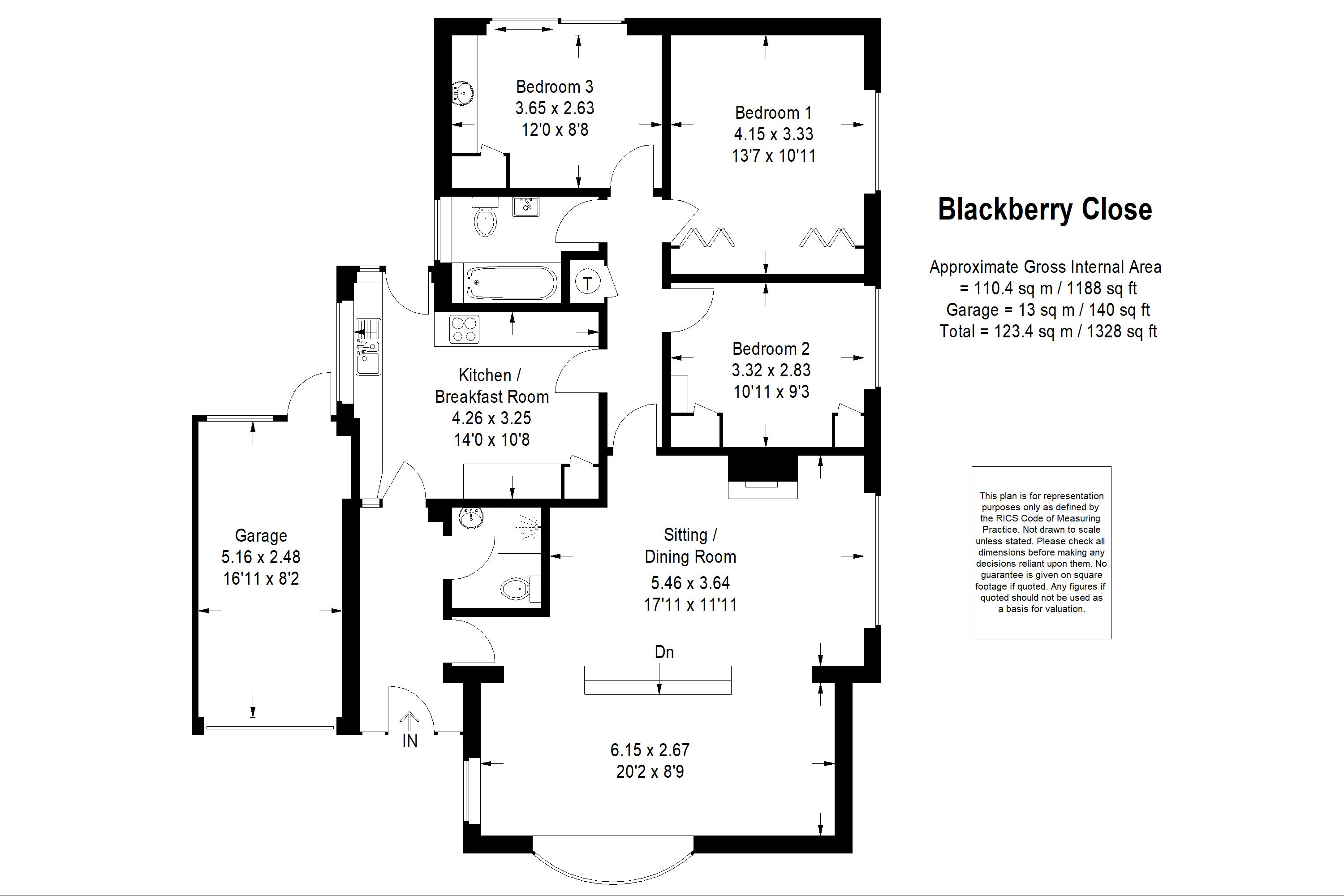 3 Bedrooms Detached bungalow for sale in Blackberry Close, Four Marks, Alton, Hampshire GU34