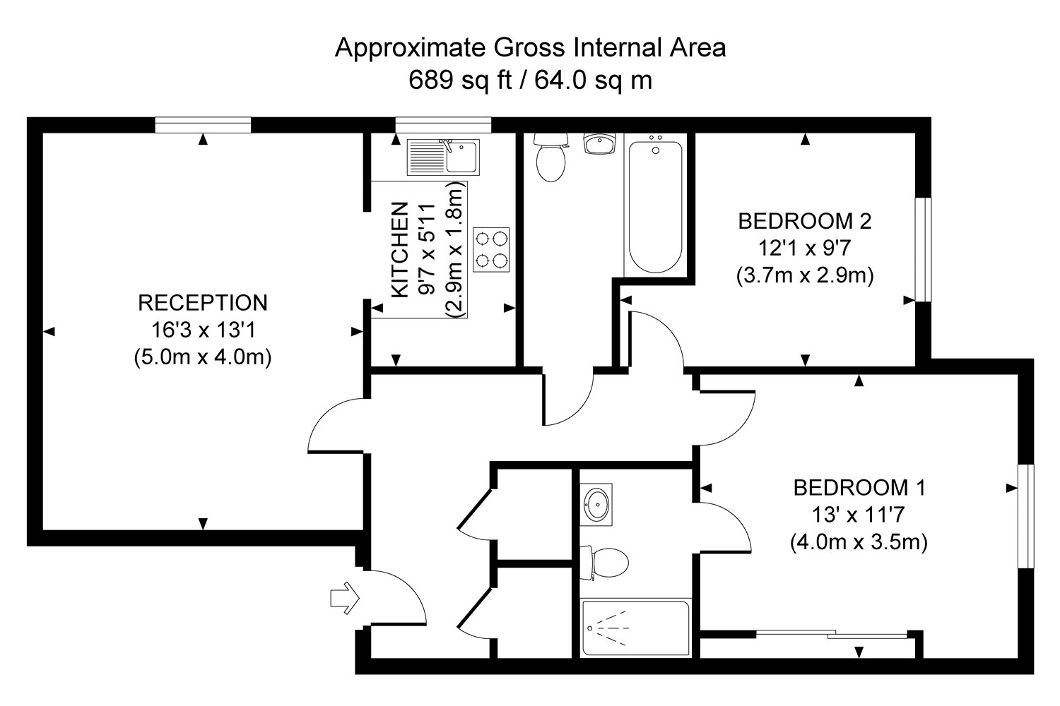 Flat 10,, Prospect Place, Woking floorplan