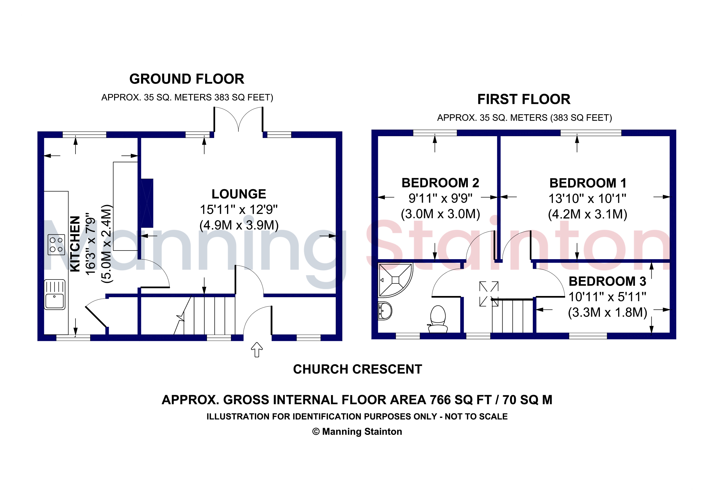 11, Church Crescent, Leeds floorplan